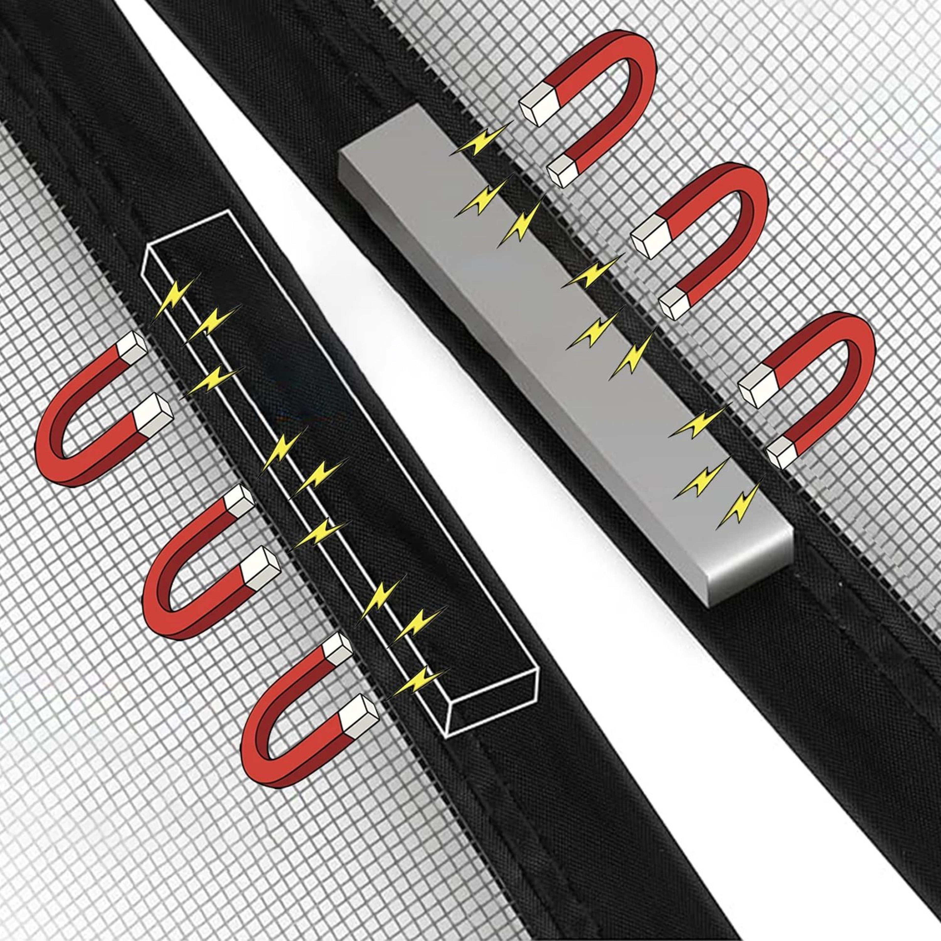 Auto Close Magnetic Screen Door Heavy Duty Mesh For Family Homes 5