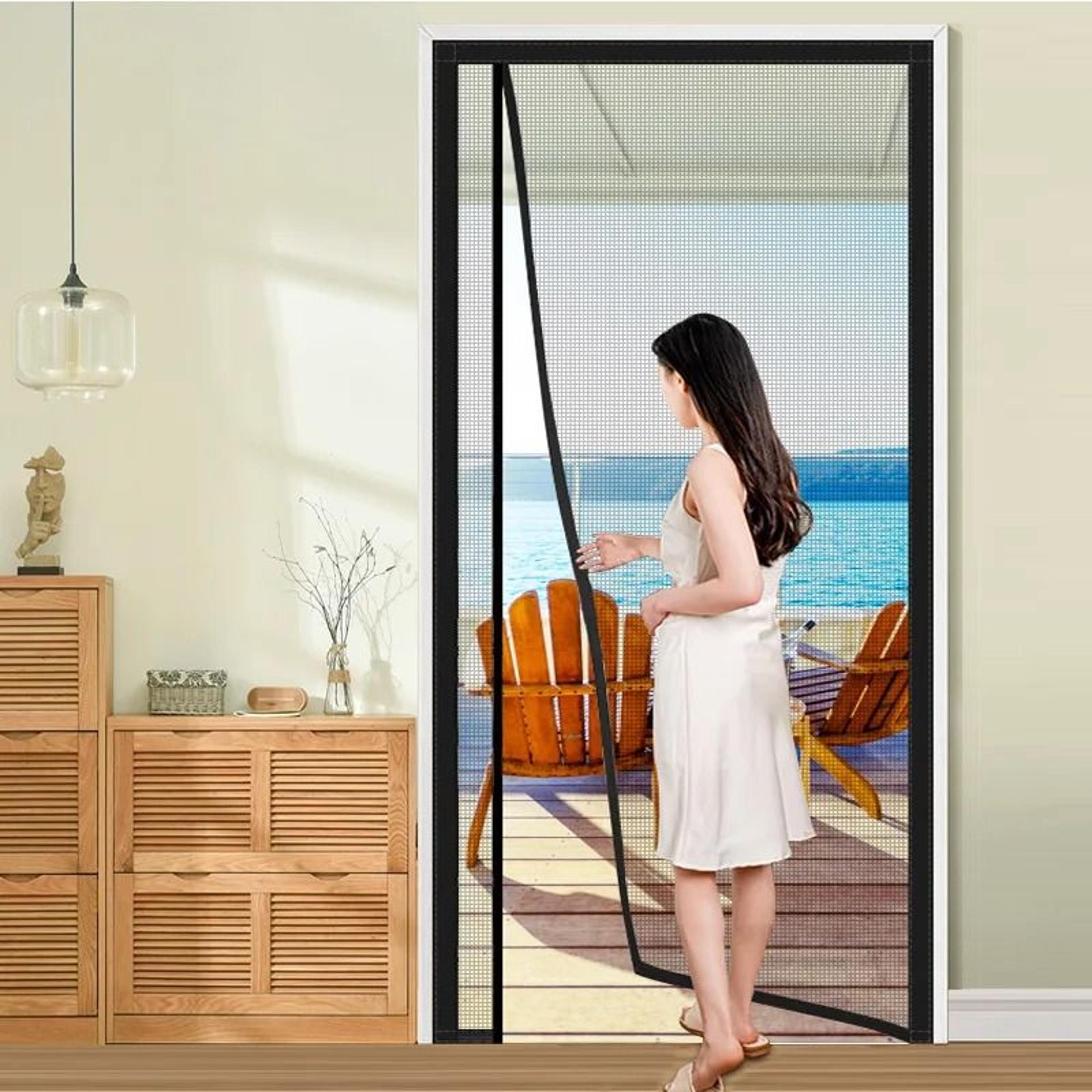 Automatic Magnetic Mosquito Door Screen Black Mesh For Fresh Air Protection 0