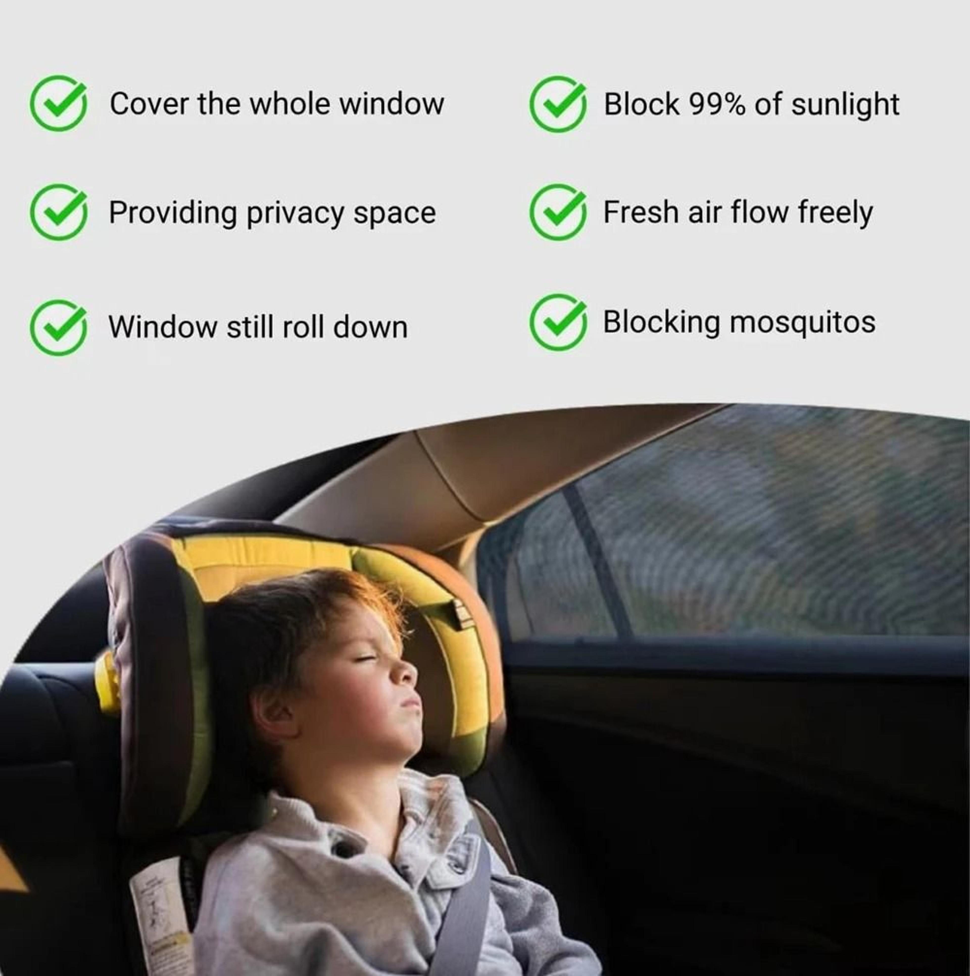 Universal Car Window Mosquito Sunshade Mesh Keeps Passengers Cooler Bugs Away 6