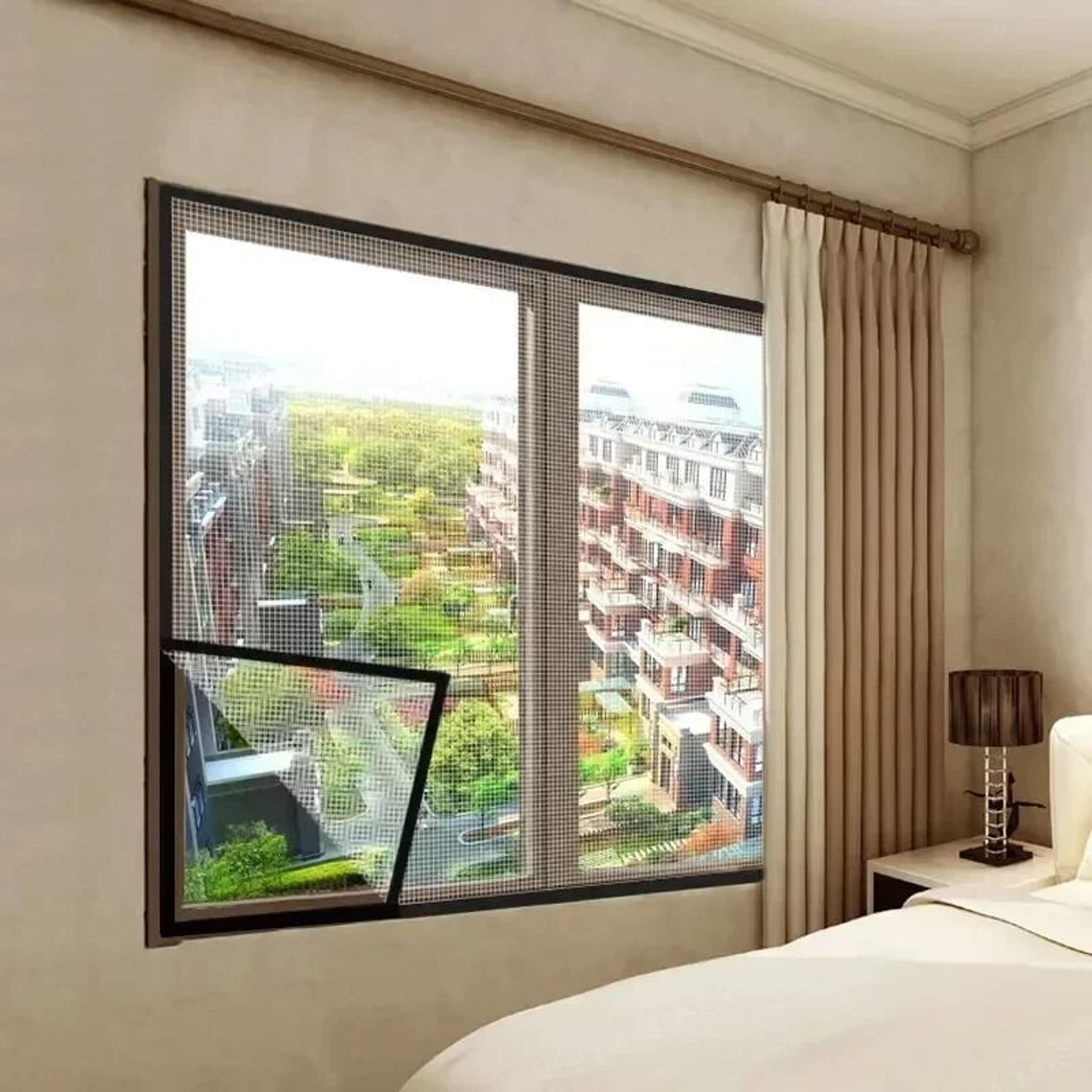 Customizable Black Mosquito Window Screen Keeps Bugs Out Fresh Air Flowing 1