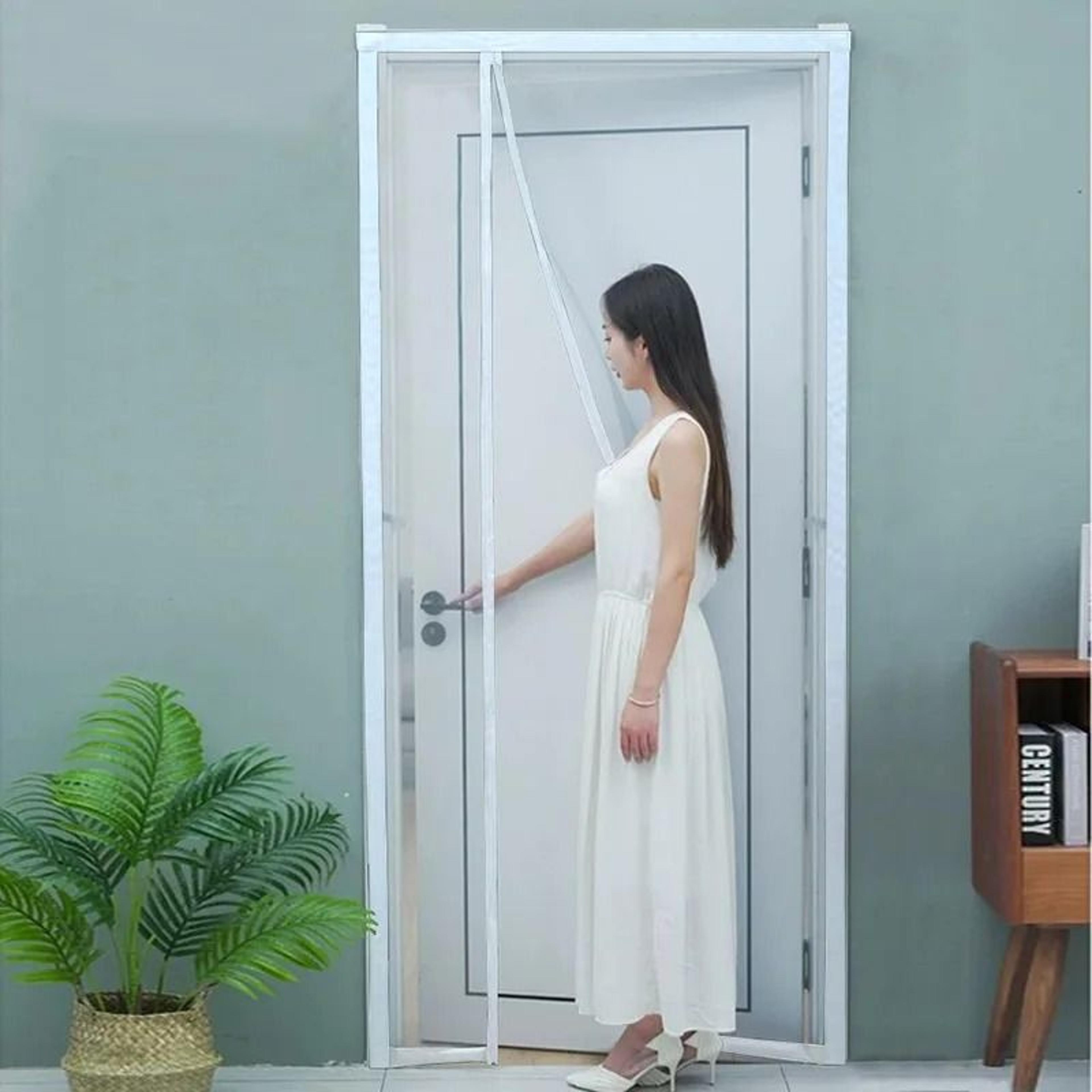 Custom White Magnetic Screen Door For Side Opening Mosquito Protection Comfort 0