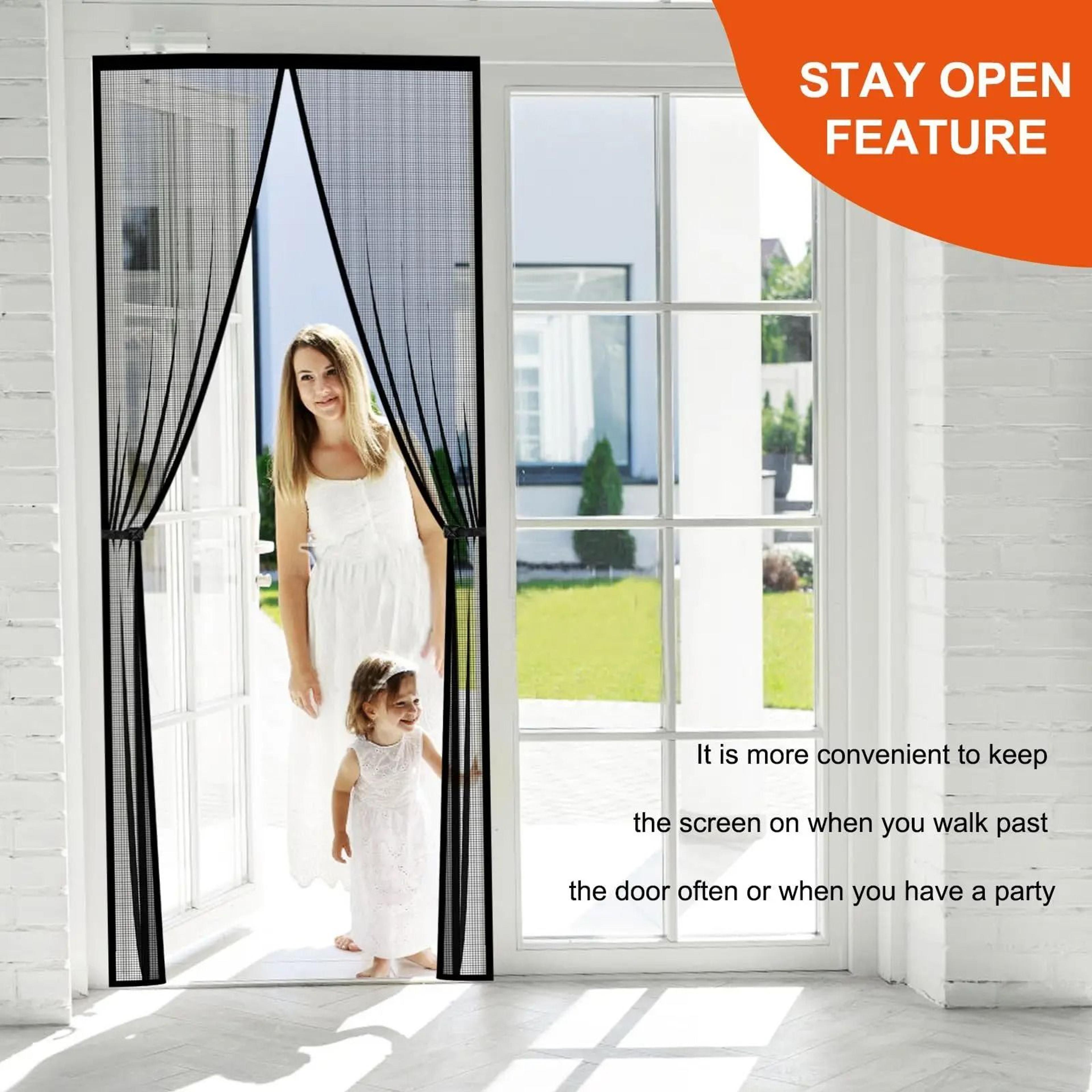 Hands Free Magnetic Screen Door For Automatic Closing Insect Protection Comfort 0