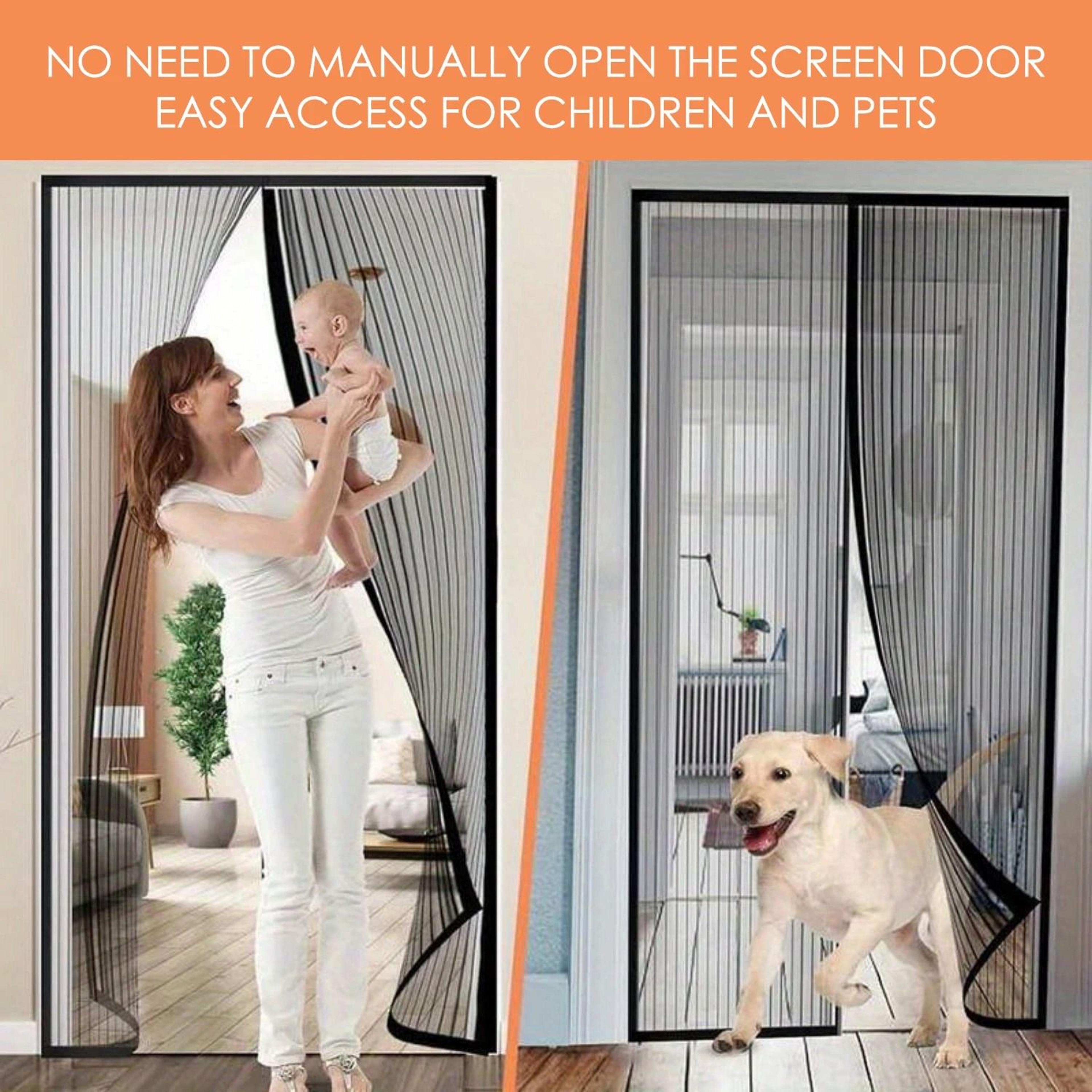 Hands Free Magnetic Screen Door For Automatic Closing Insect Protection Comfort 8