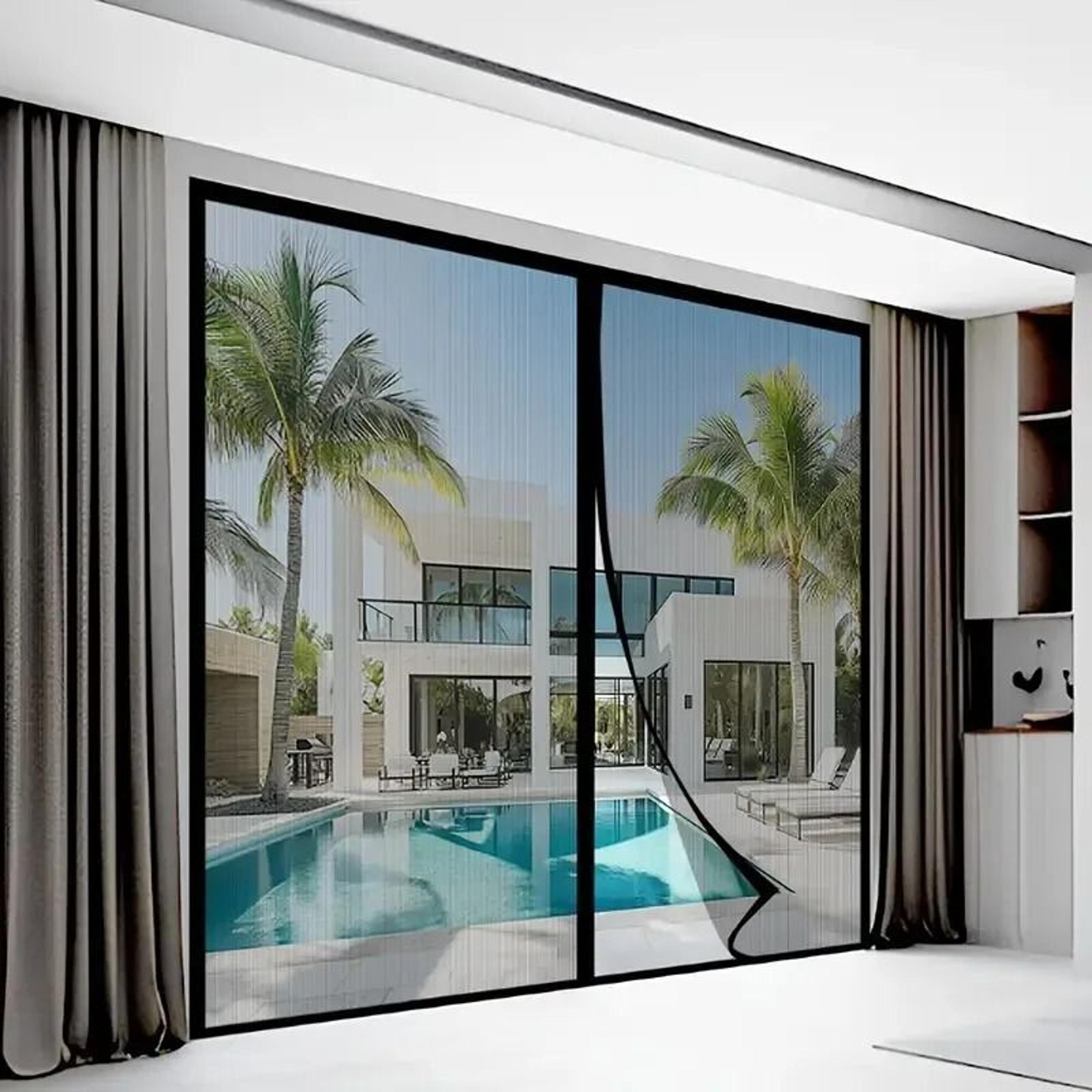 Custom Magnetic Mosquito Door Screen With Automatic Closing Mesh Insect Protection 3