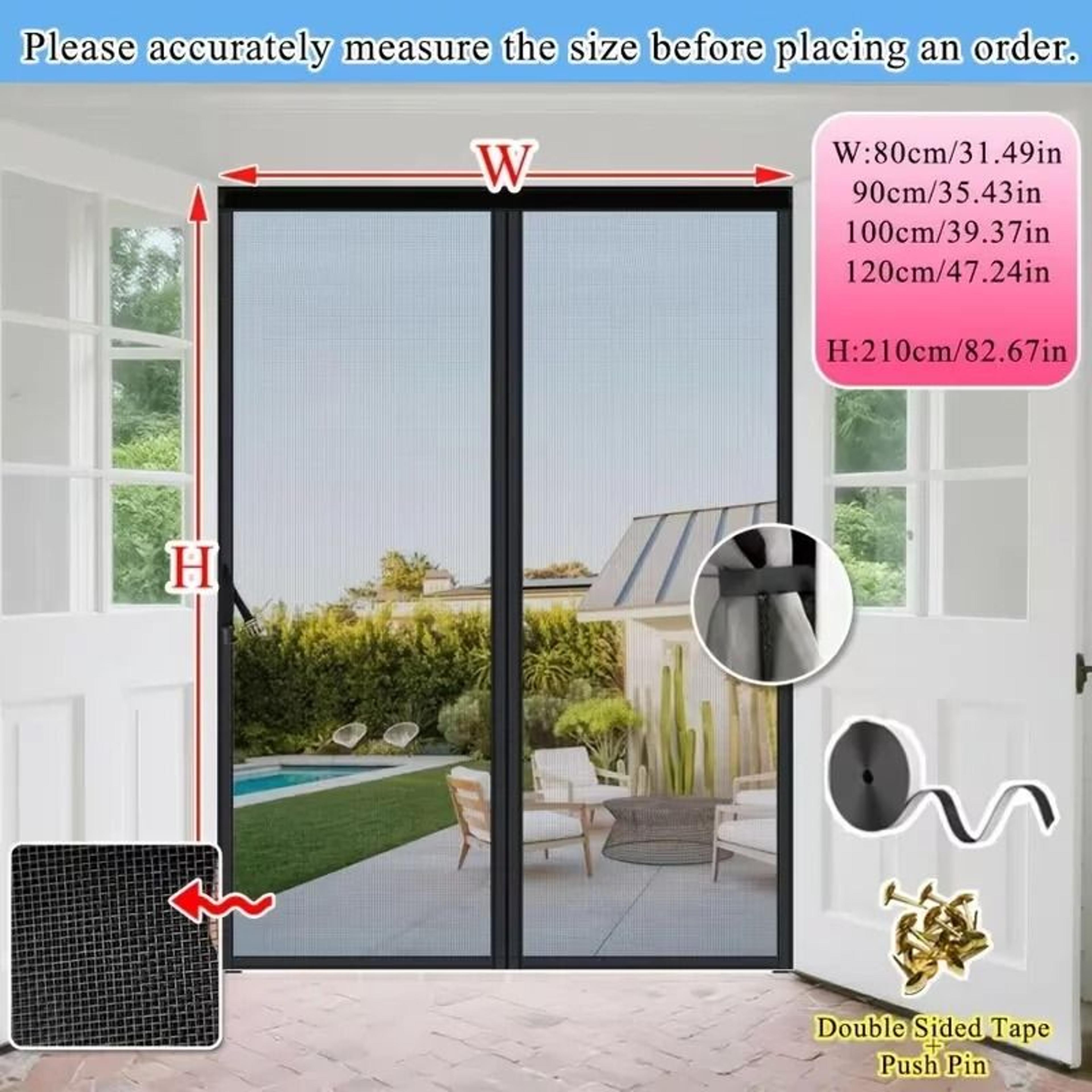Heavy Duty Magnetic Mosquito Screen Door With Pet Friendly Diamond Mesh 9