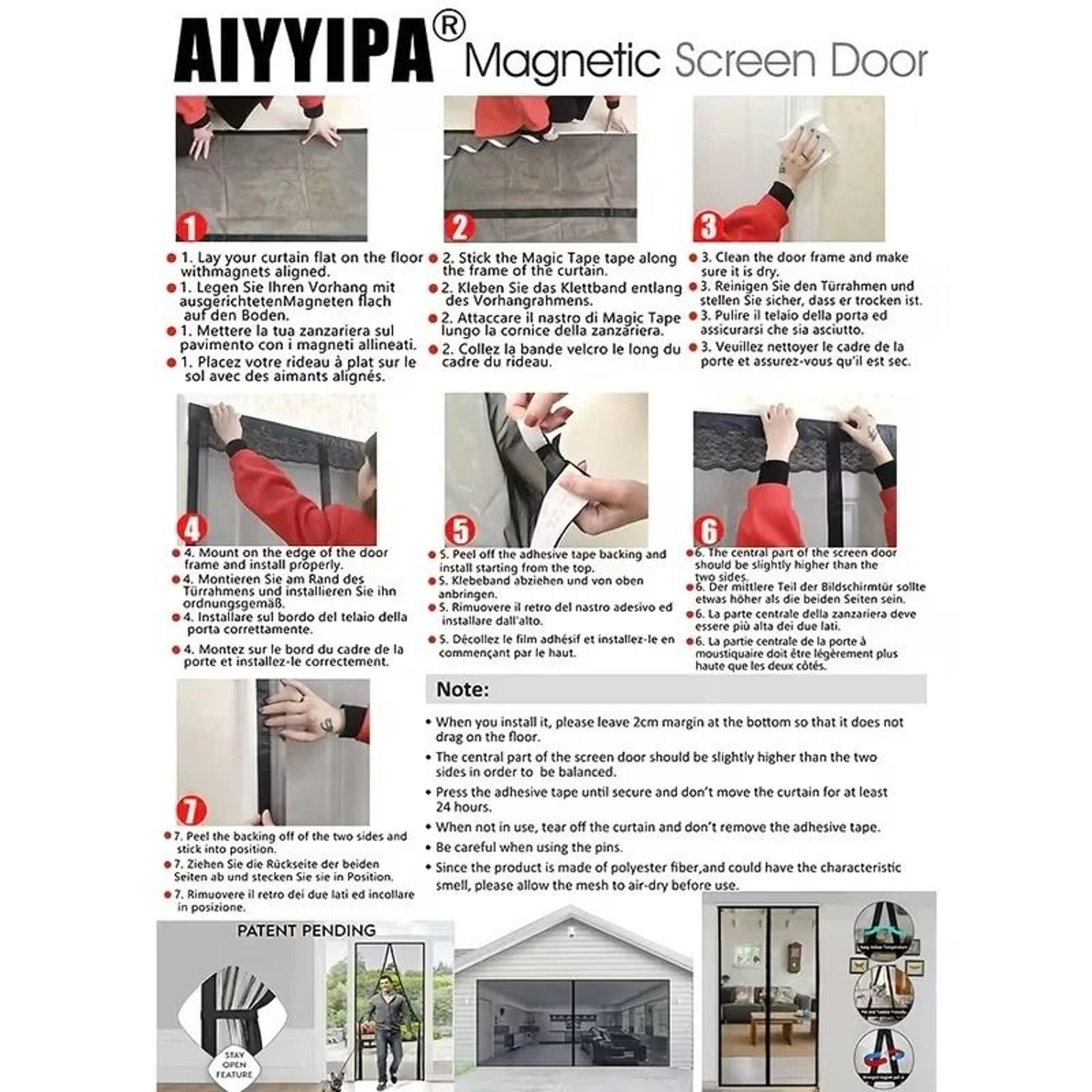 Heavy Duty Magnetic Mosquito Screen Door With Pet Friendly Diamond Mesh 7