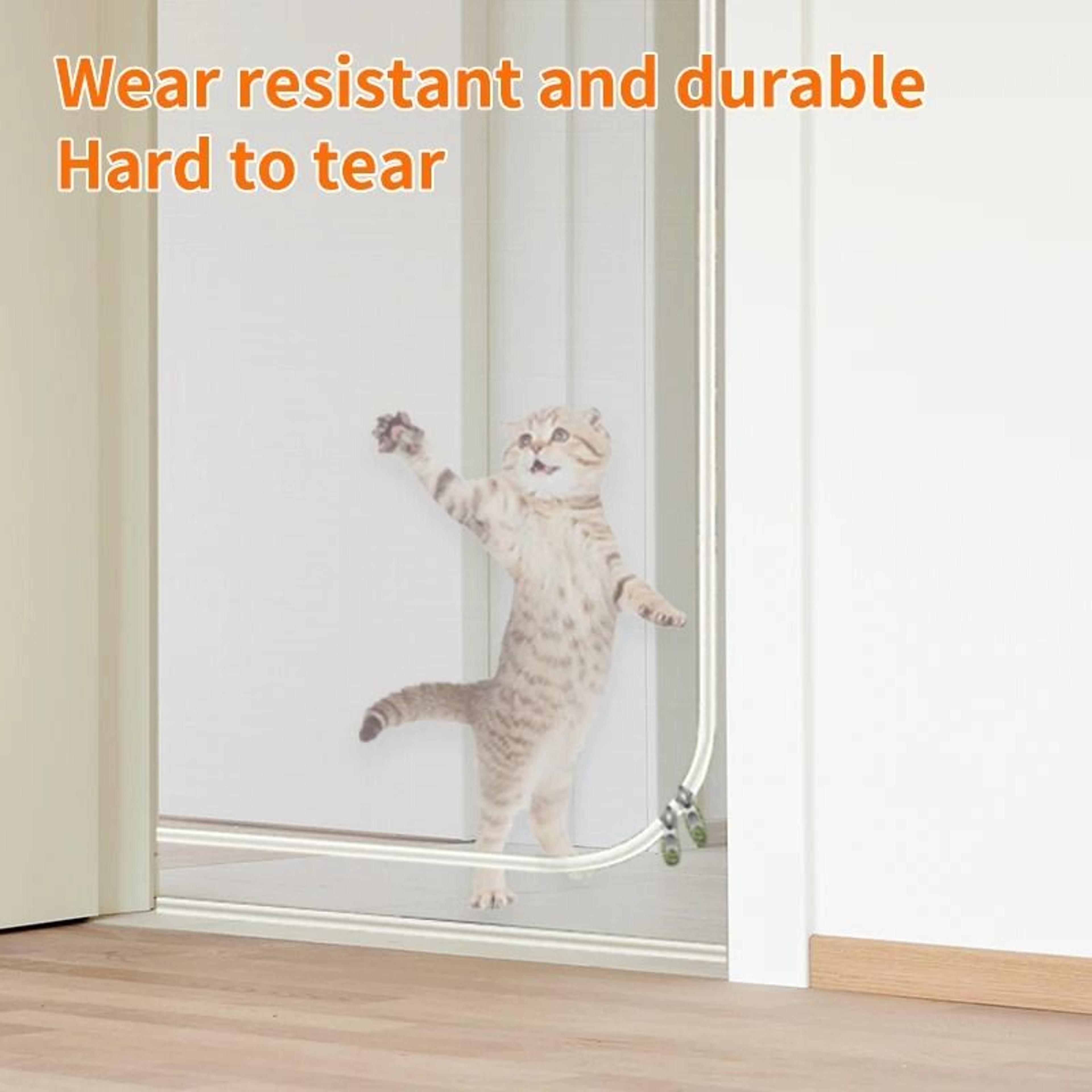 Reinforced Cat Proof Mesh Door With Dual Zipper Scratch Protection 2