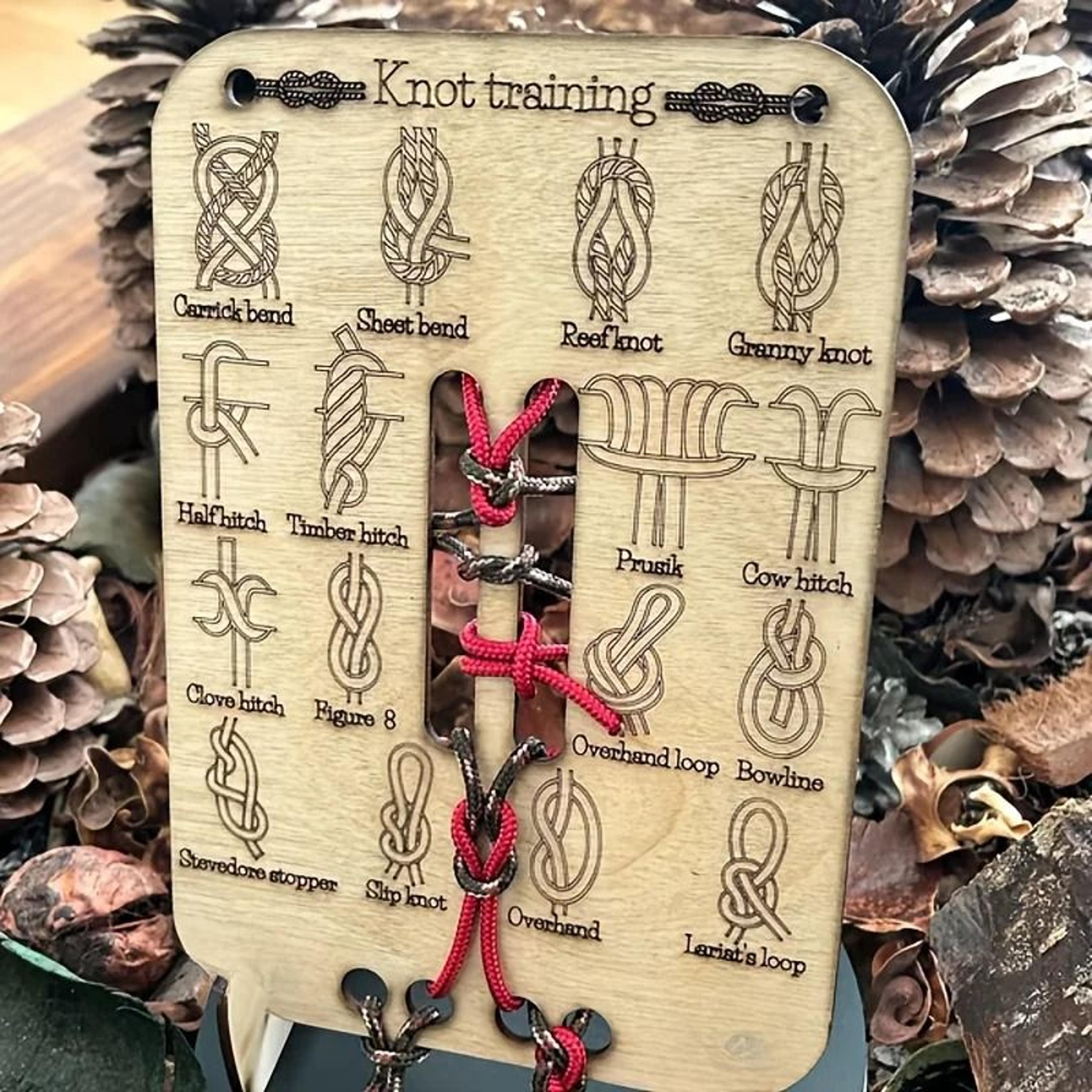wooden knot tying practice board kit for outdoor skills training beginners