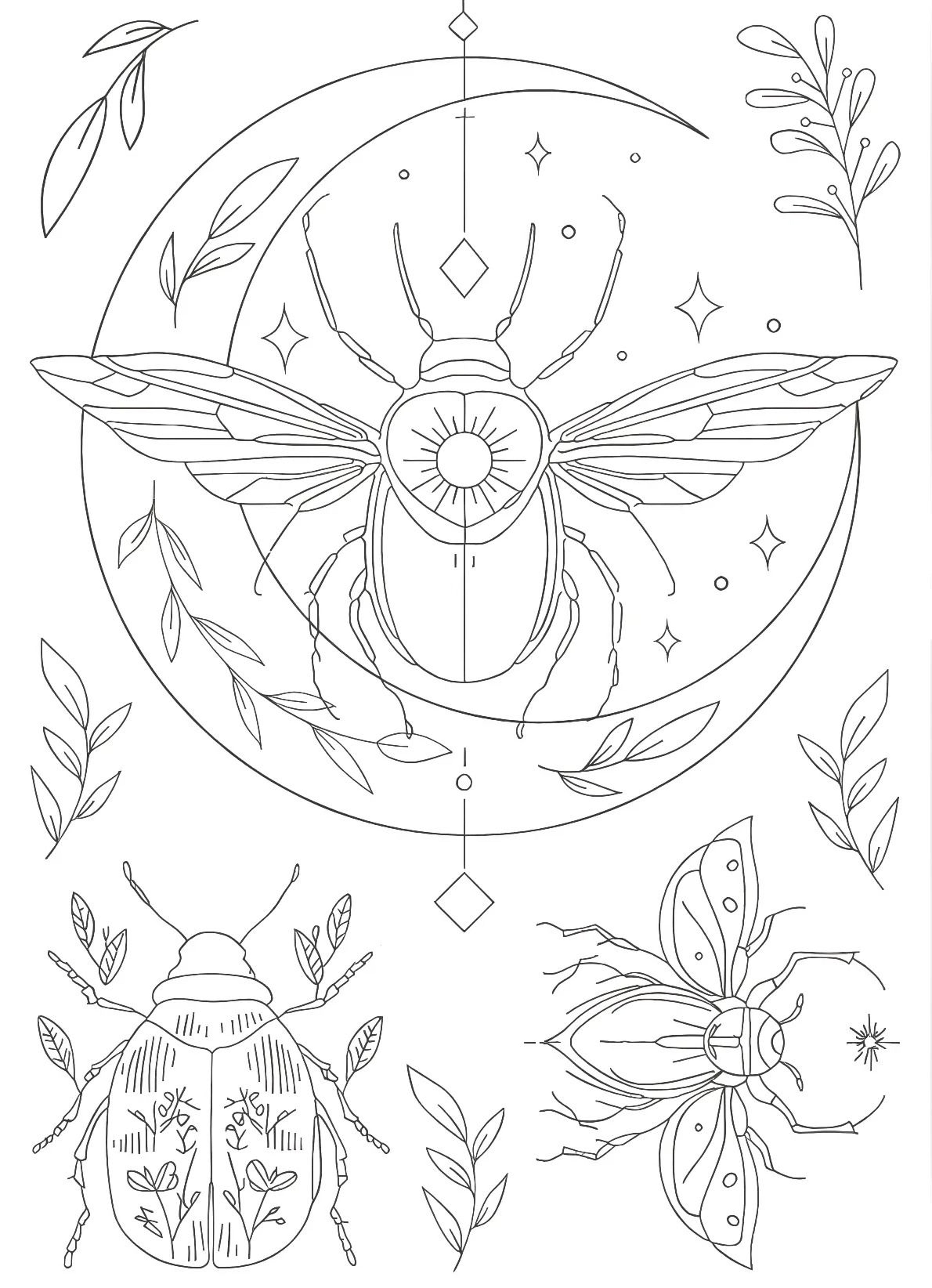 Insect Embroidery Kit With Water Soluble Patterns Metallic Threads And Needles 1