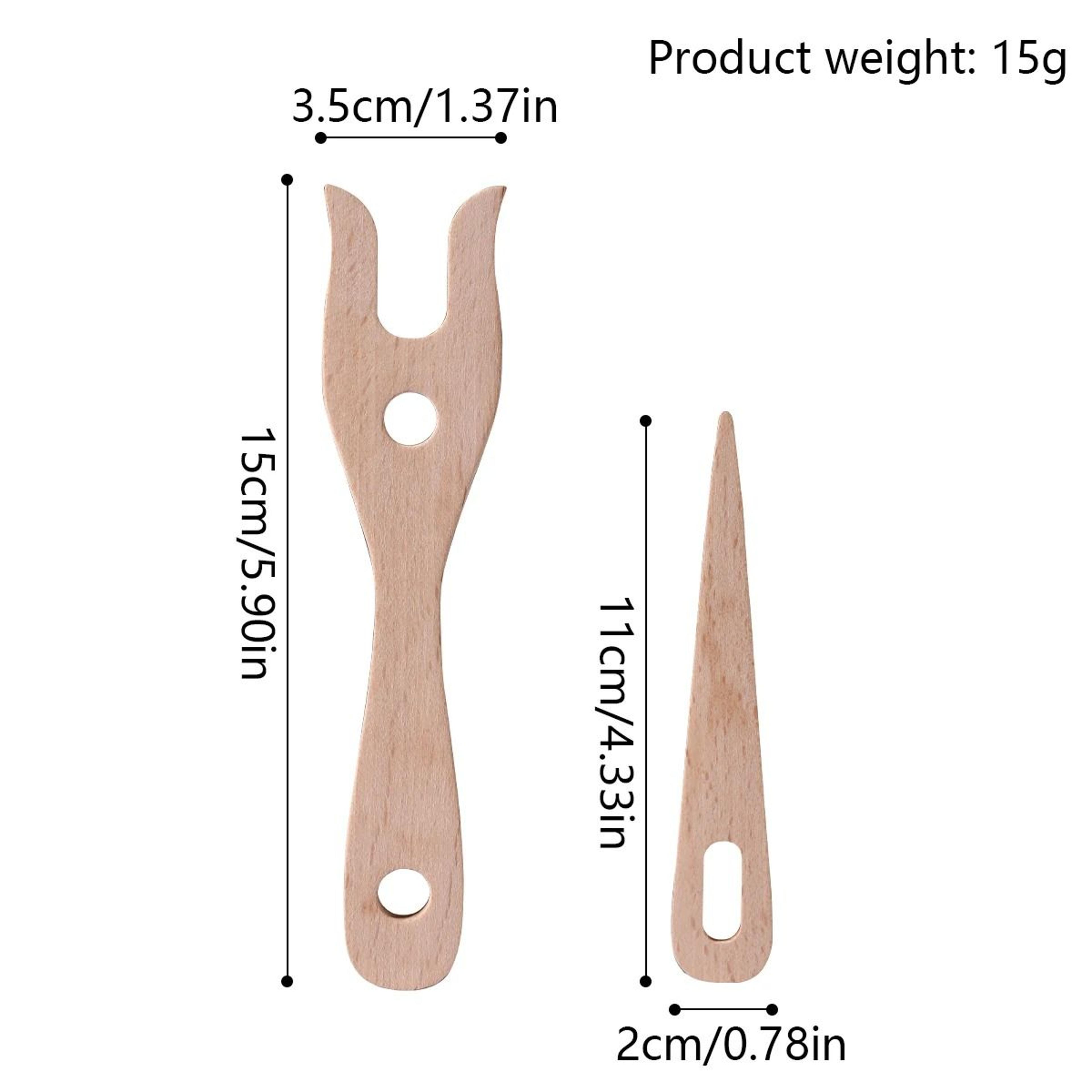 Wooden Lucet Knitting Fork Set For Easy Bracelet Necklace Cord Making 1