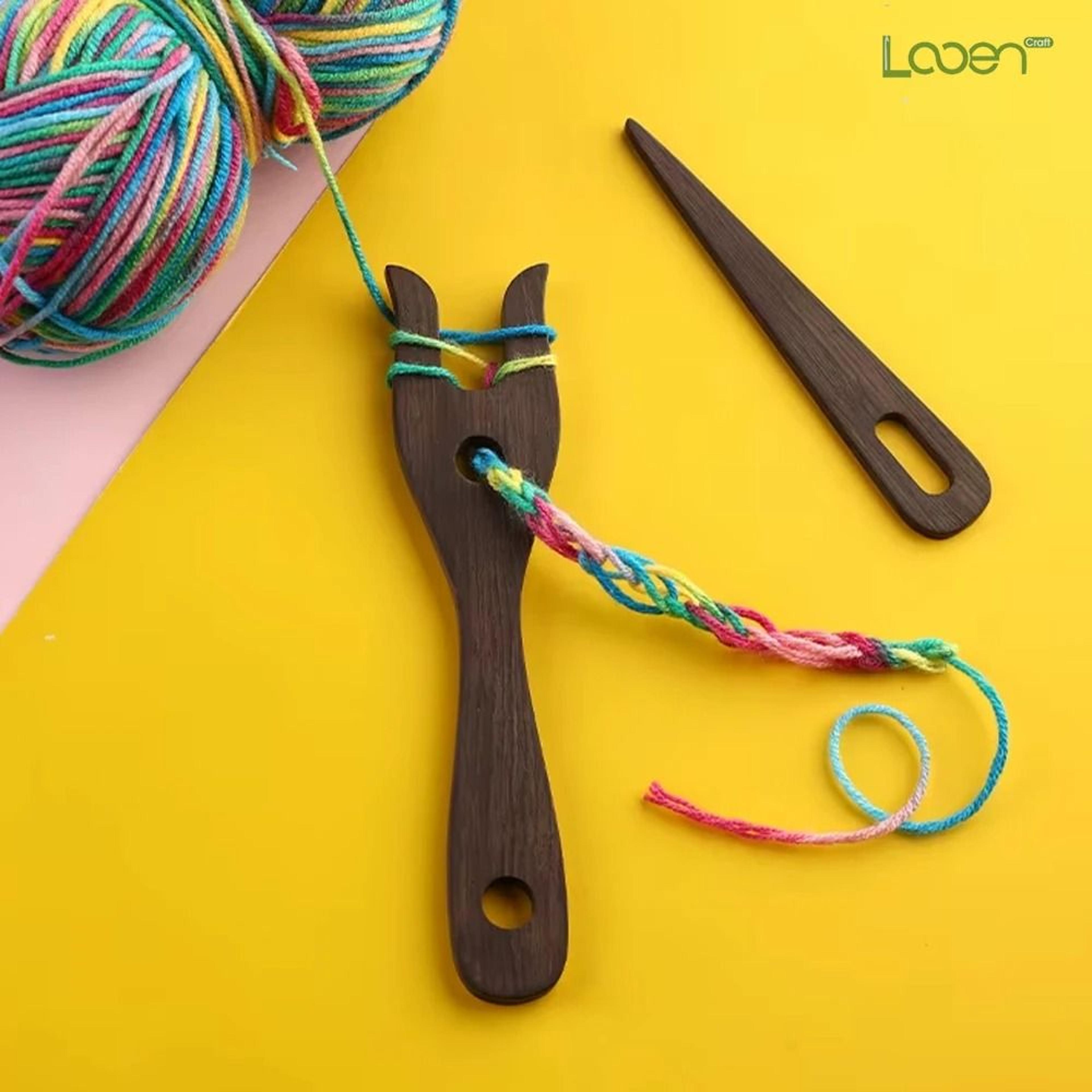Wooden Lucet Knitting Fork Set For Easy Bracelet Necklace Cord Making 8