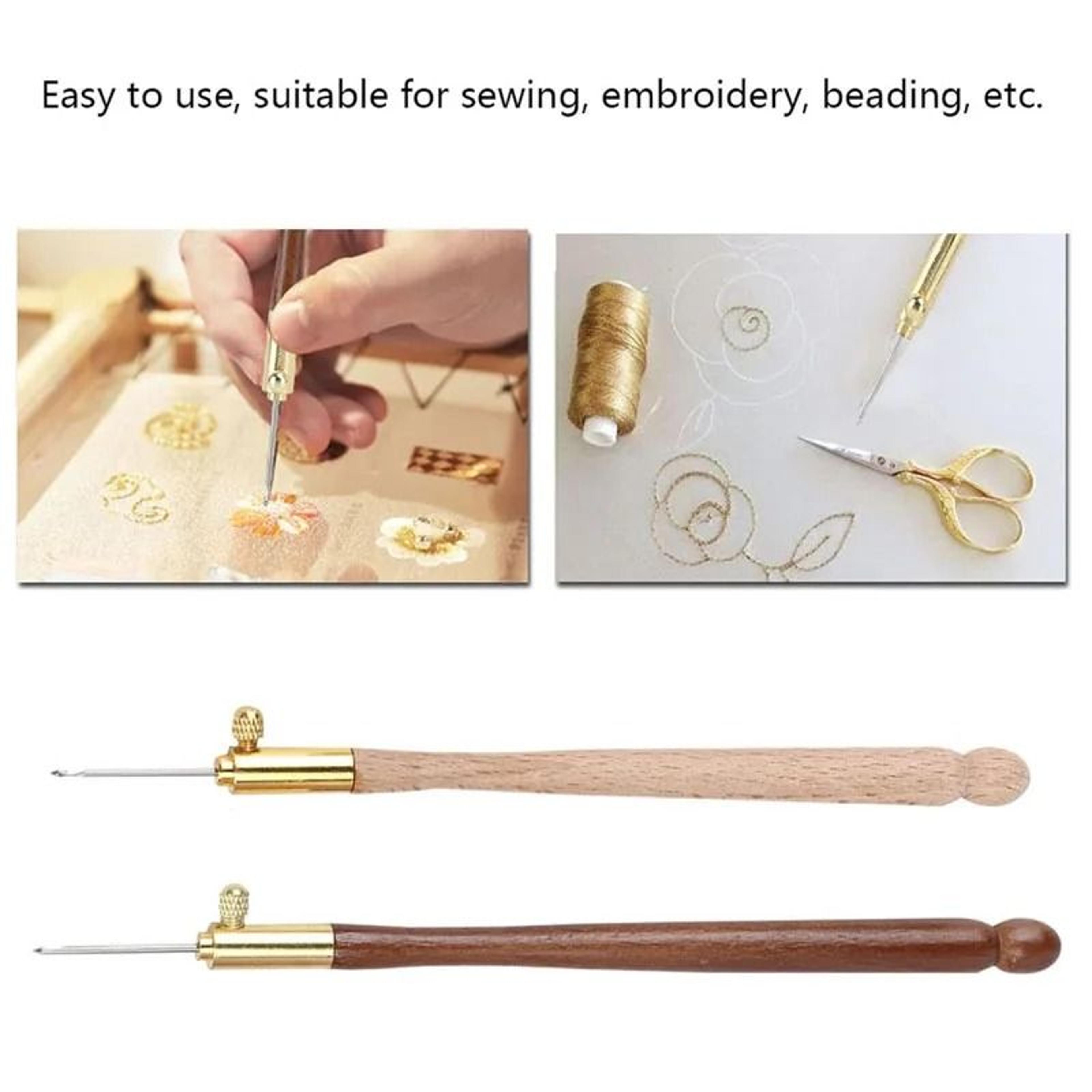 Wooden Tambour Embroidery Hook Set For Precise Beading Sequin Stitching Projects 4