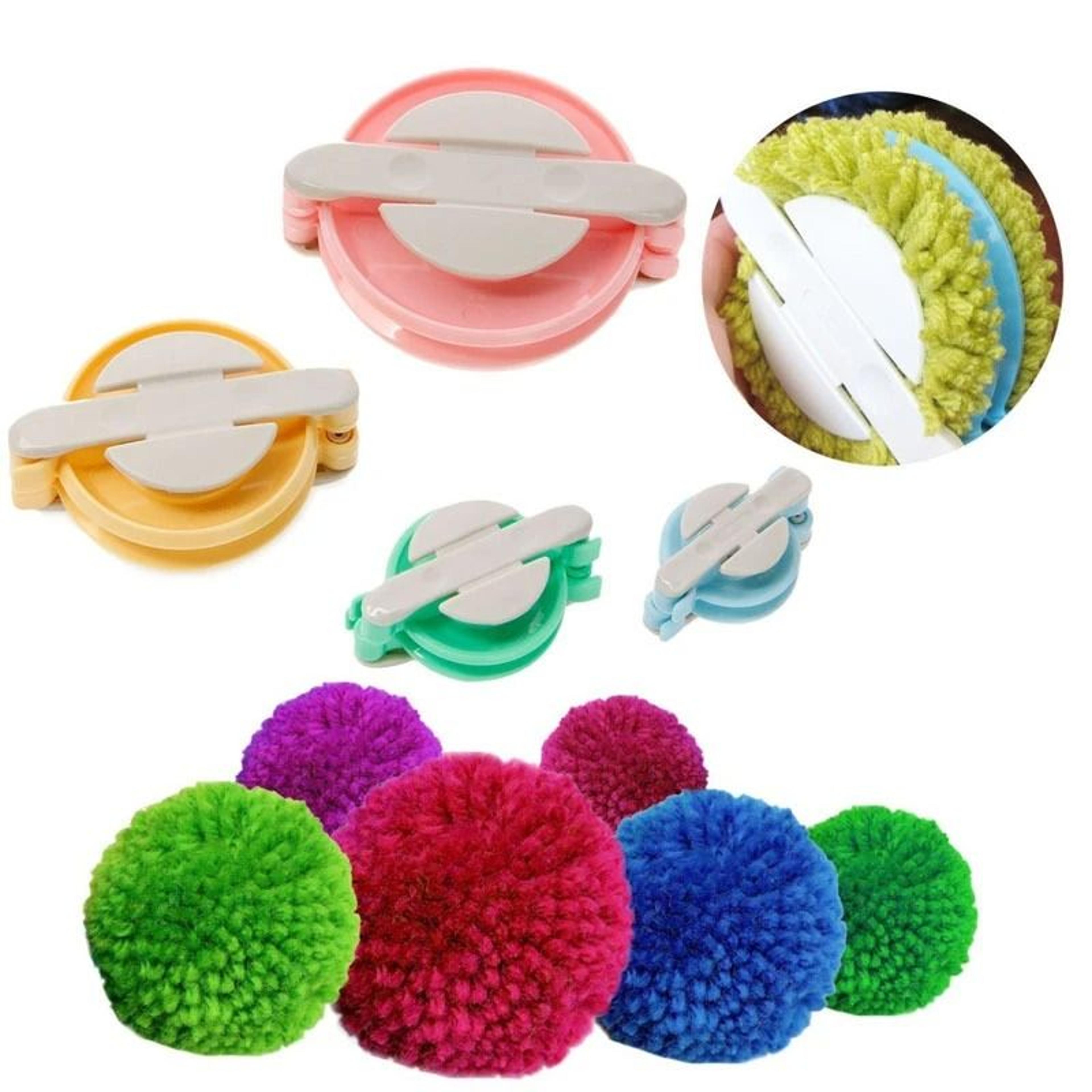 Easy Yarn Pom Pom Maker Set For Fluffy Craft Decorations Projects 4
