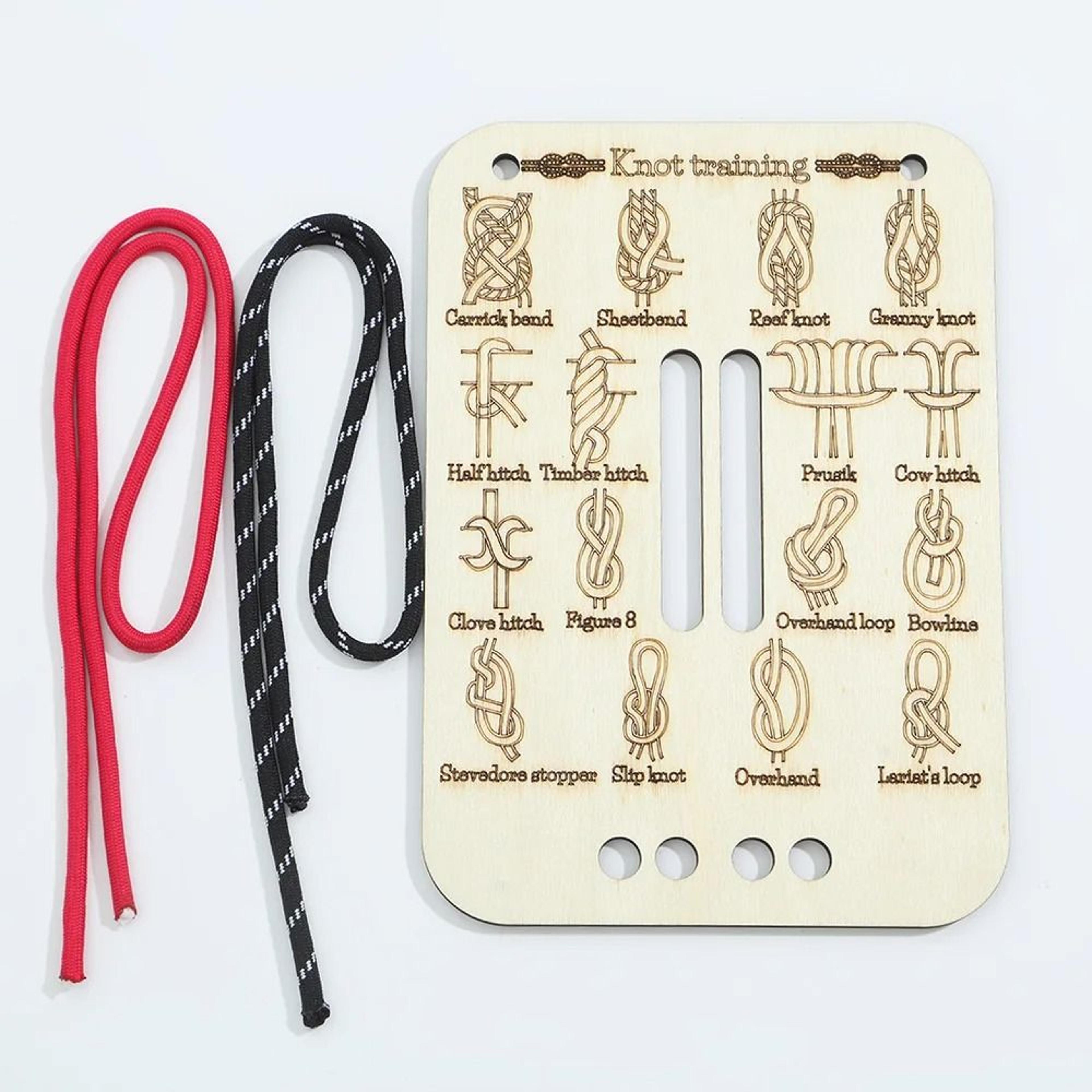 Portable Knot Tying Training Board For Outdoor Rope Skills Practice Kit 1