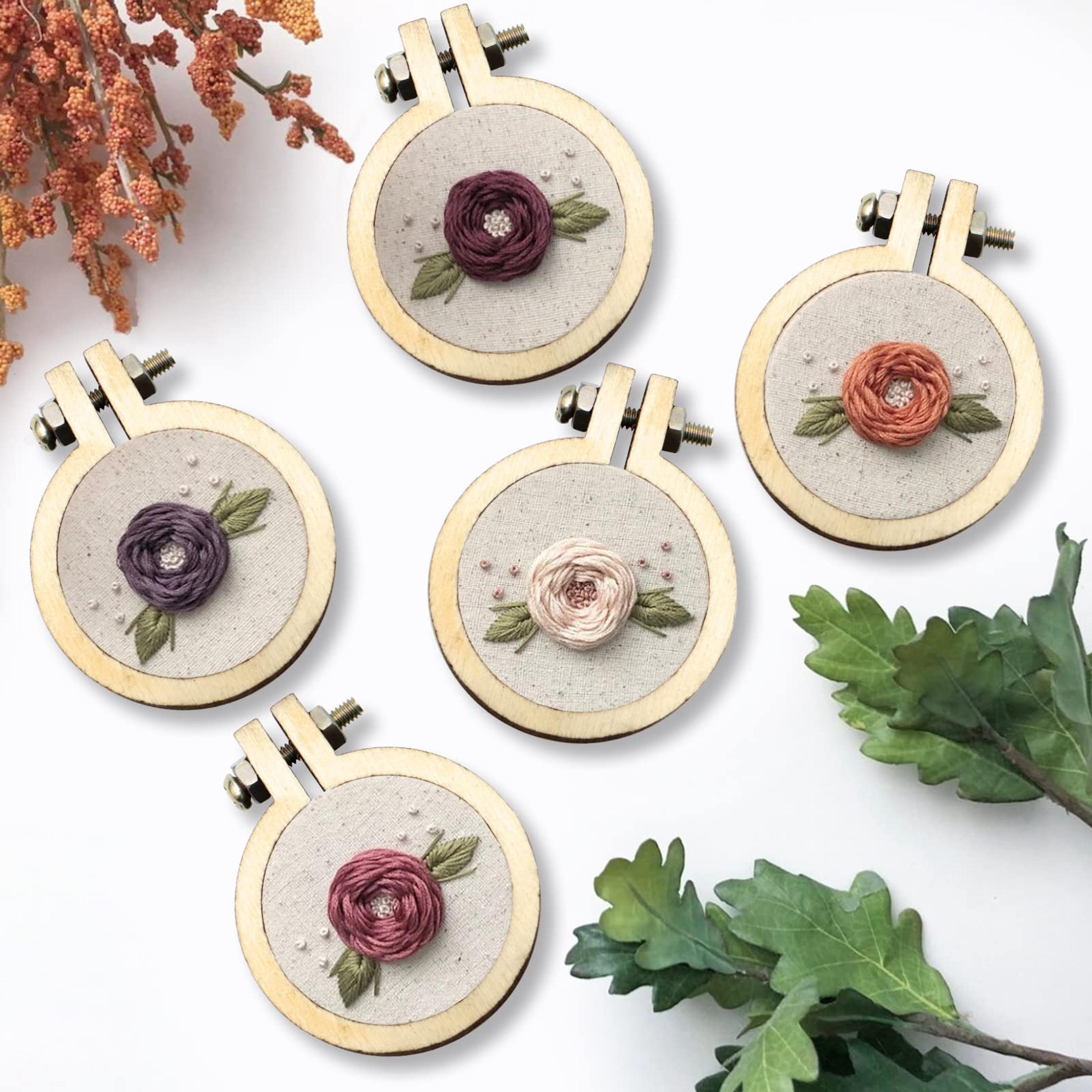 Mini Wooden Embroidery Hoop Set For Cross Stitch Display Craft Projects 3