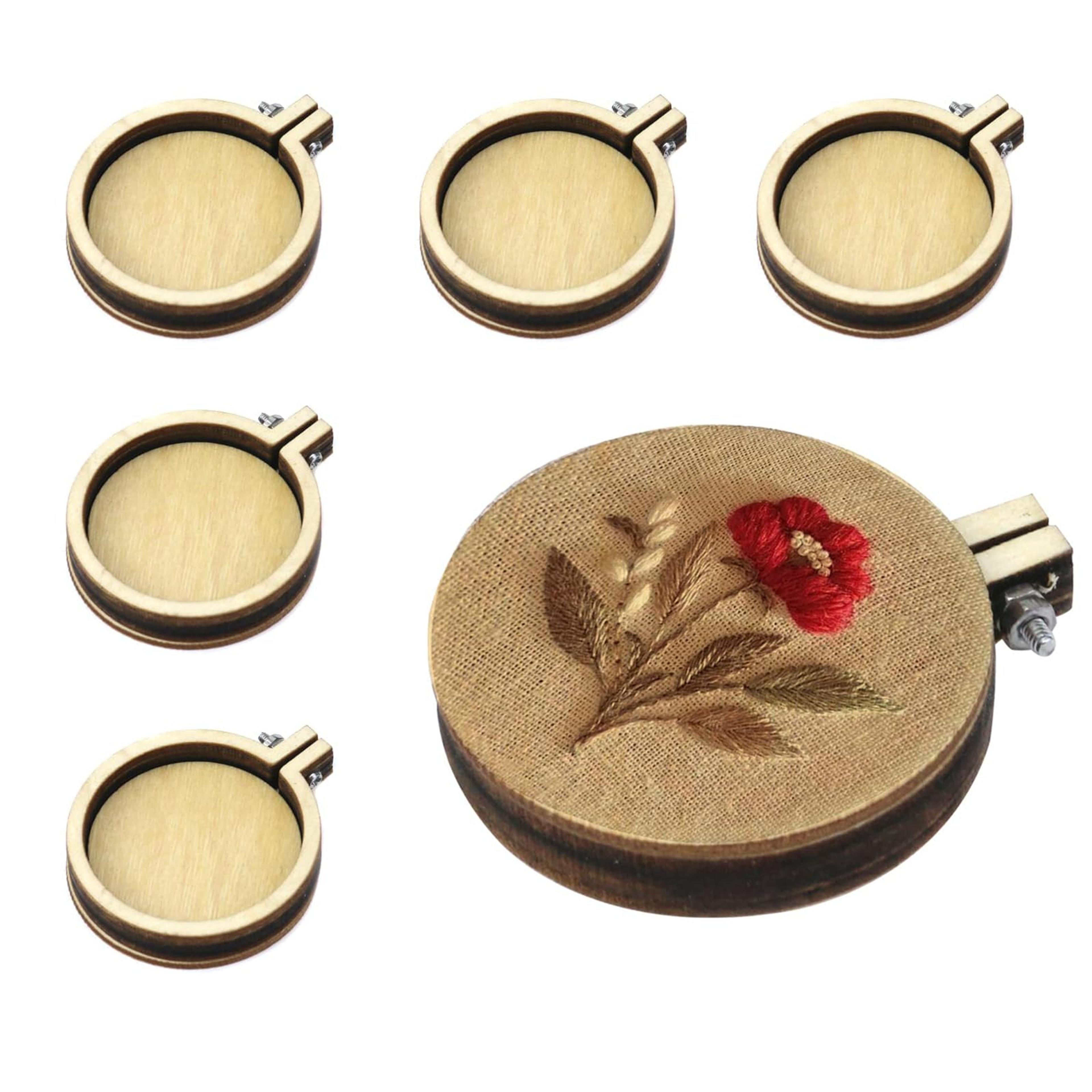 Mini Wooden Embroidery Hoop Set For Cross Stitch Display Craft Projects 4