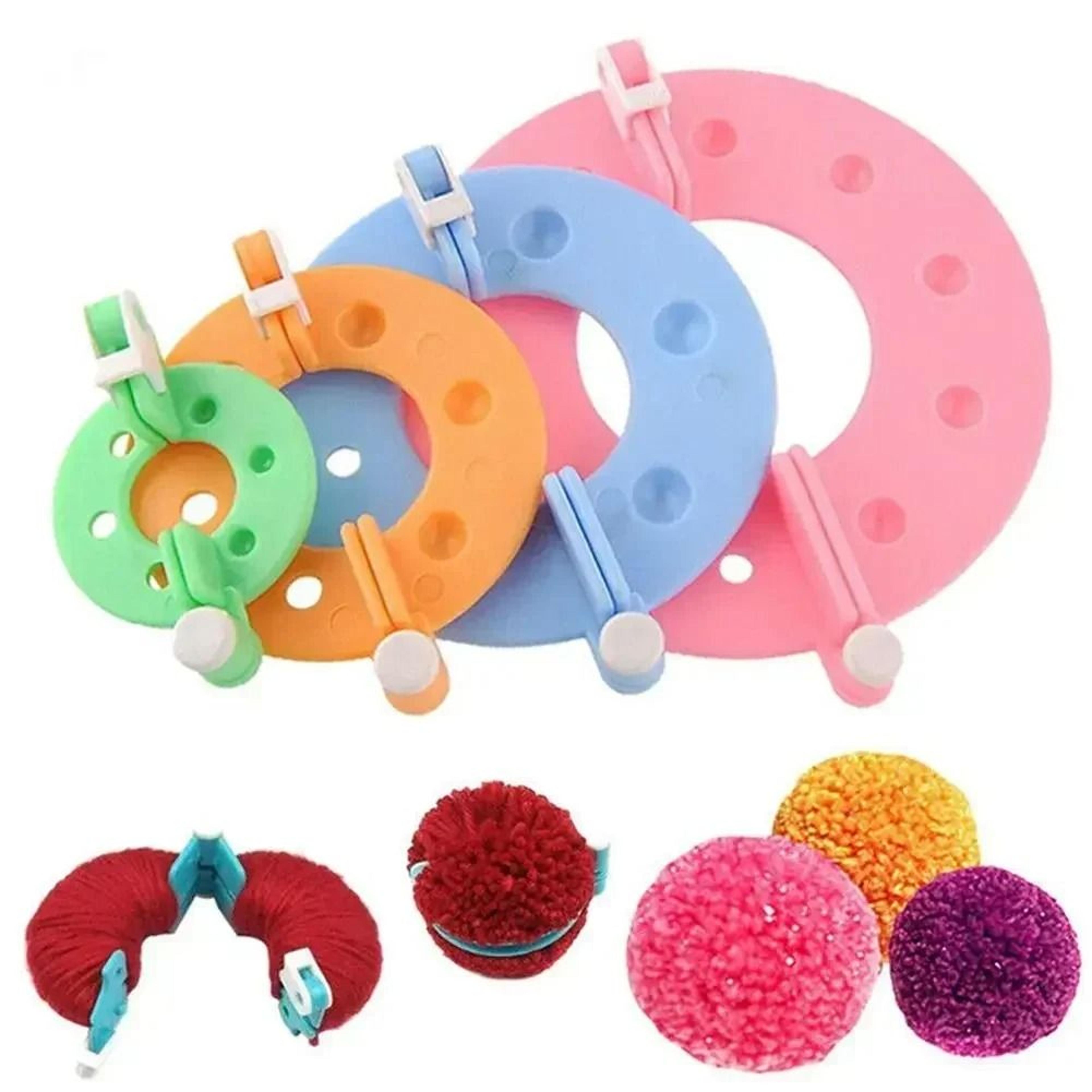 Eight Piece Pom Pom Maker Set For Easy Fluffy Yarn Crafts 3