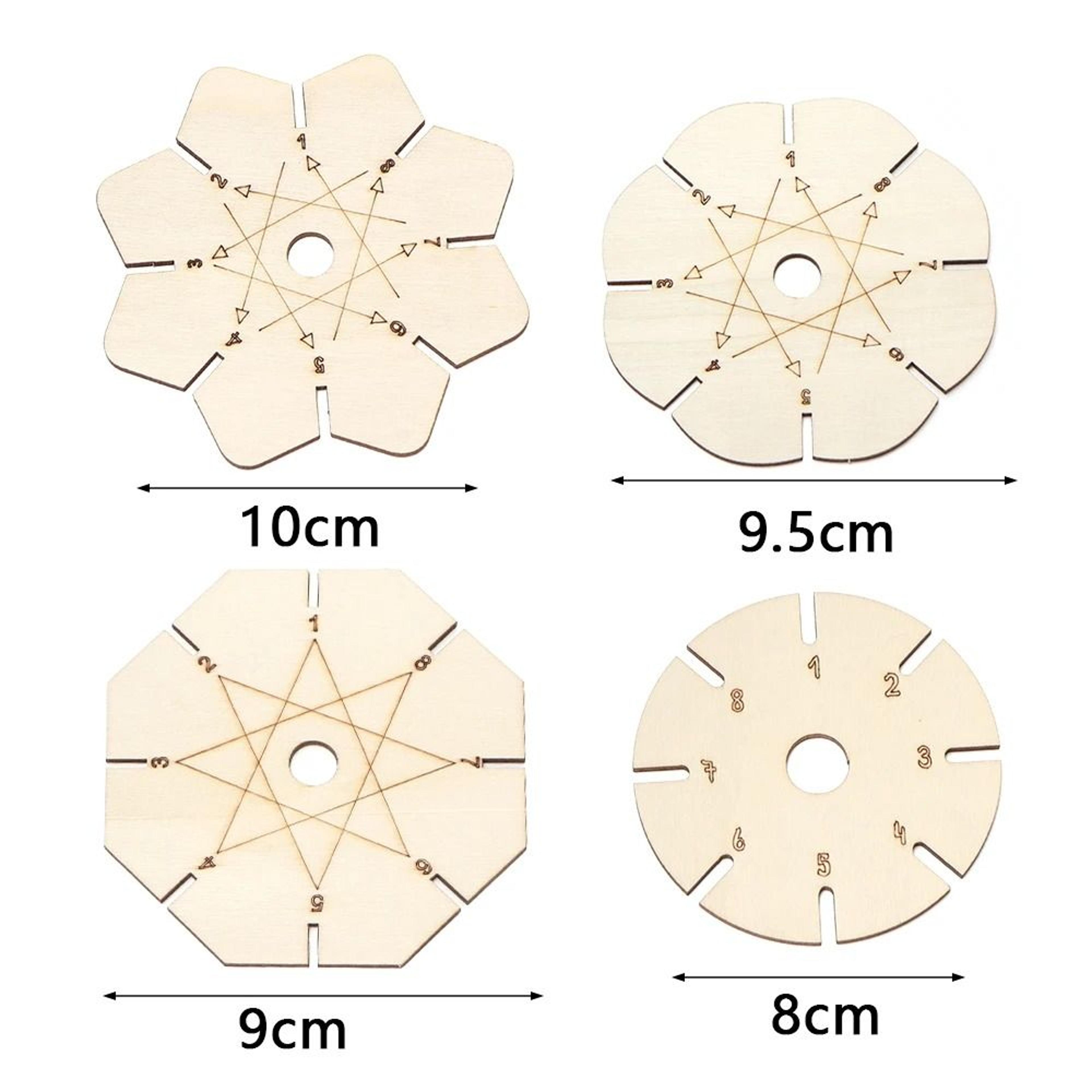 Five Piece Wooden Kumihimo Braiding Disk Set For Easy Bracelets Crafting 7