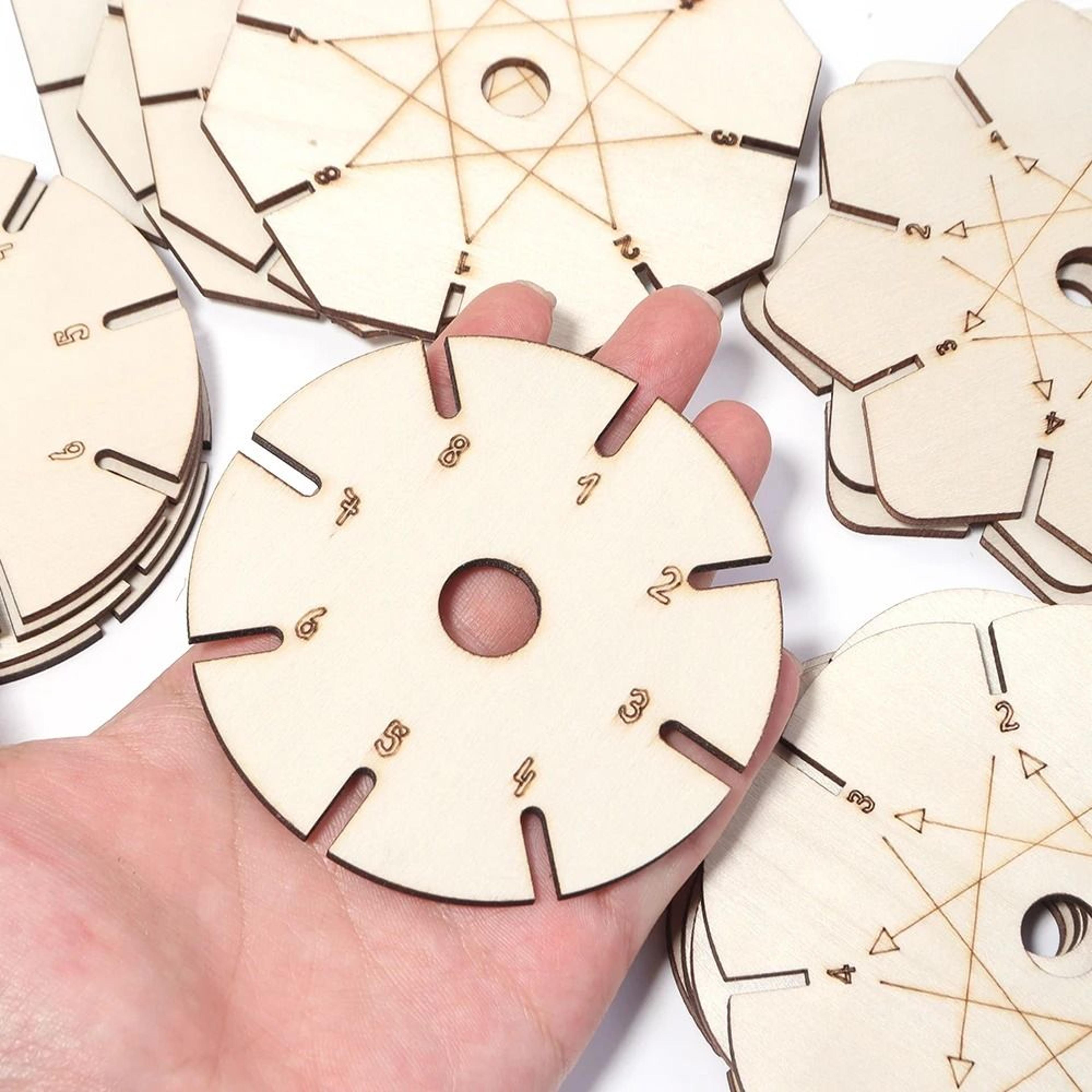 Five Piece Wooden Kumihimo Braiding Disk Set For Easy Bracelets Crafting 10