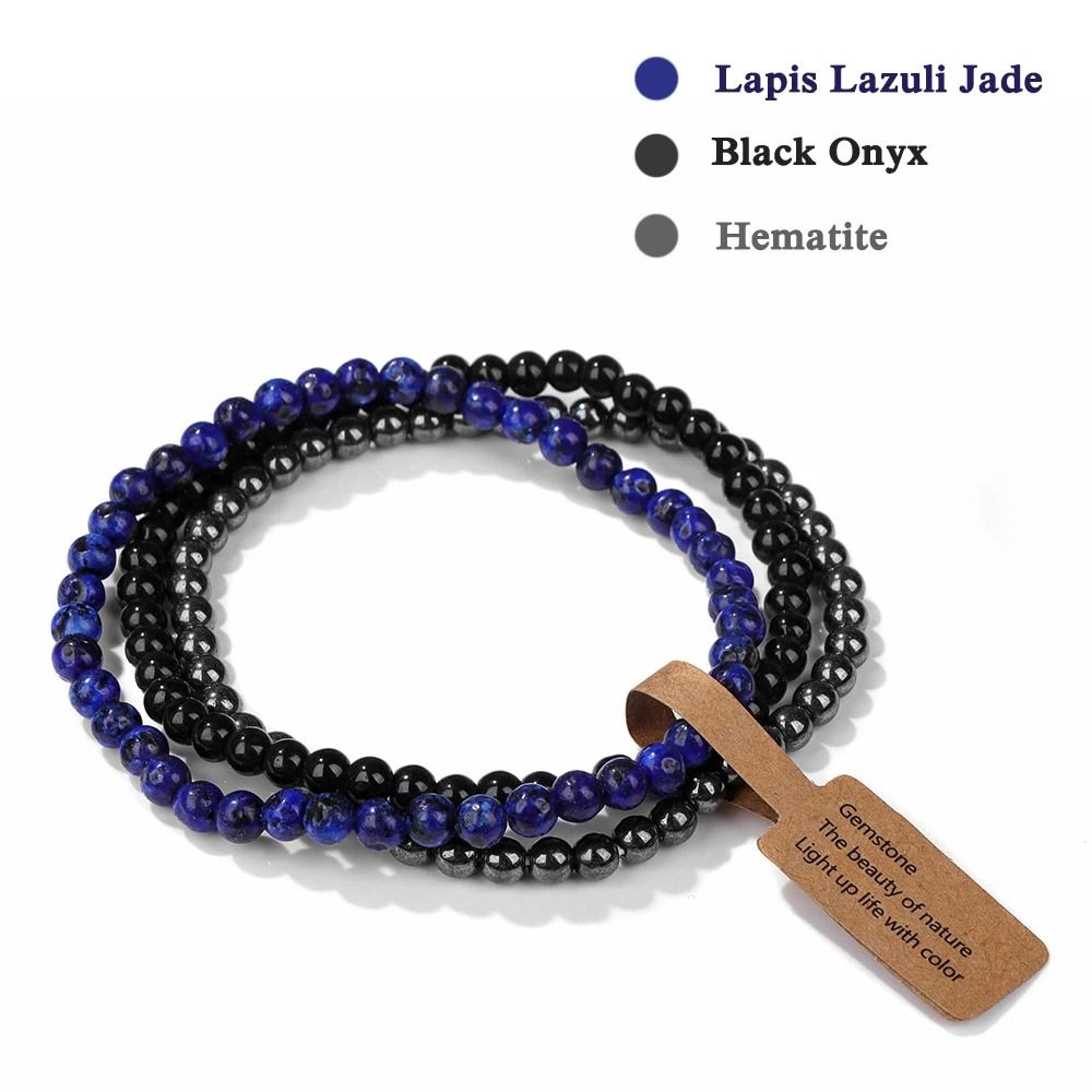 Three Piece Natural Stone Bead Bracelet Set For Effortless Layered Style 2
