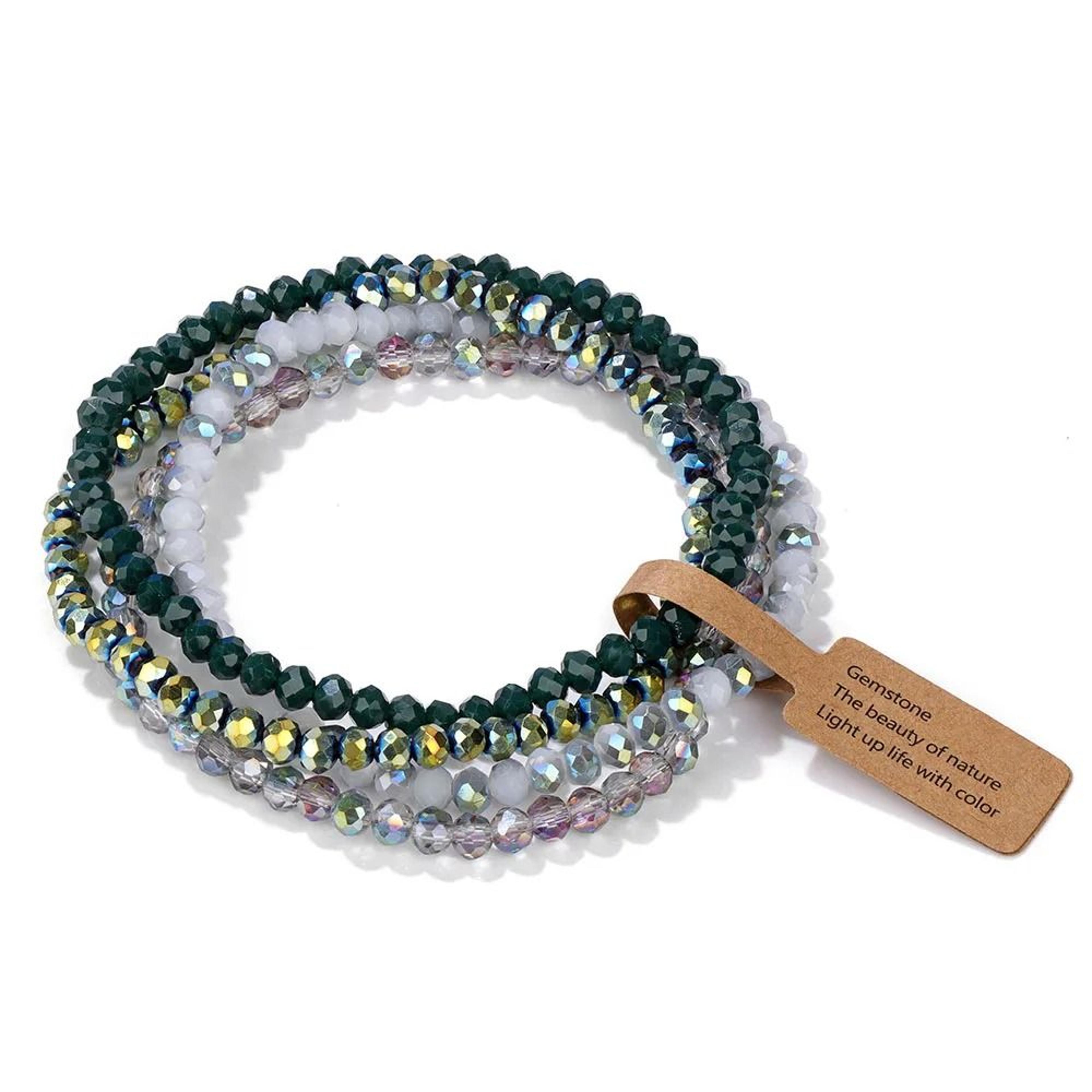 Colorful Faceted Crystal Bead Bracelet For Effortless Everyday Matching Couple Style 1