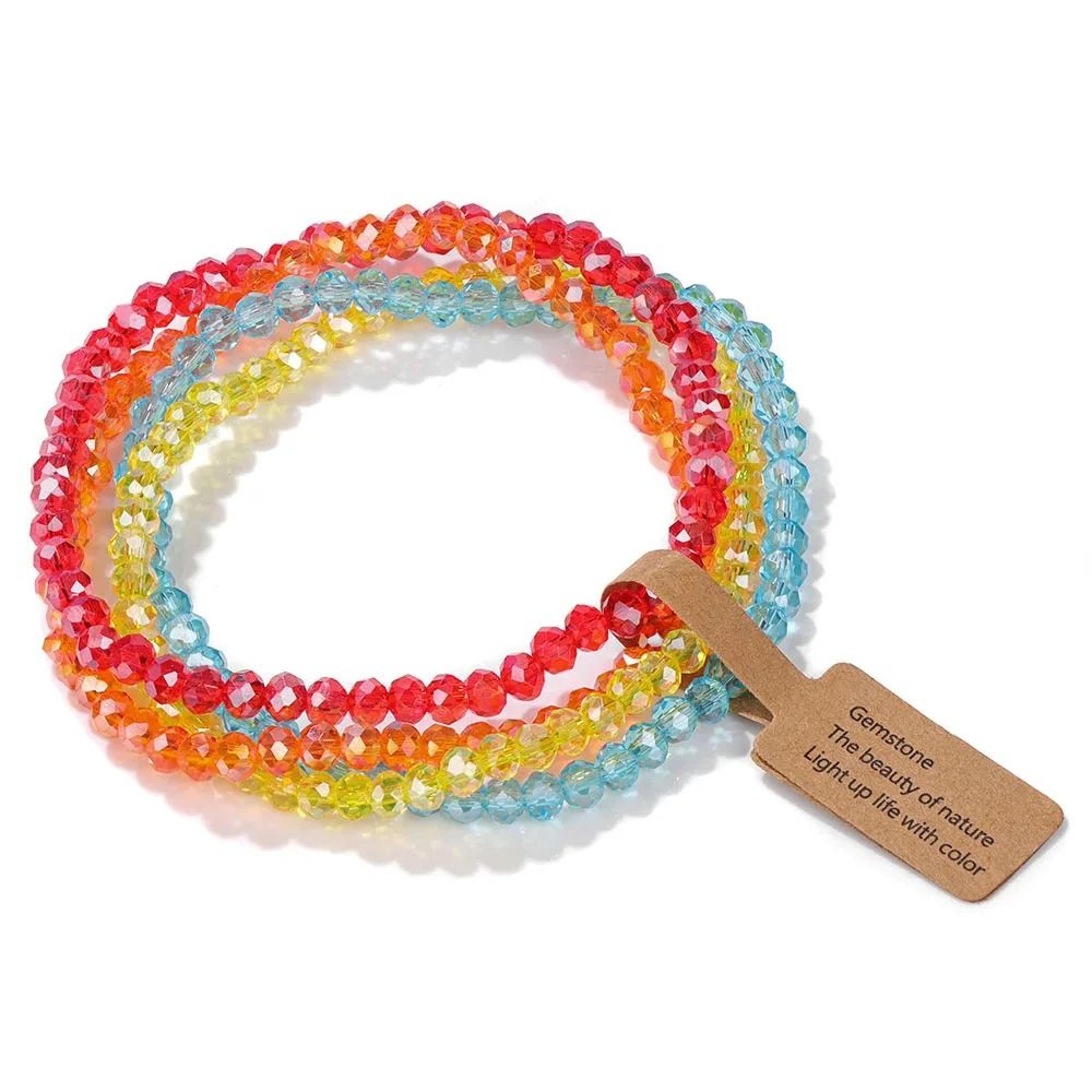 Colorful Faceted Crystal Bead Bracelet For Effortless Everyday Matching Couple Style 11