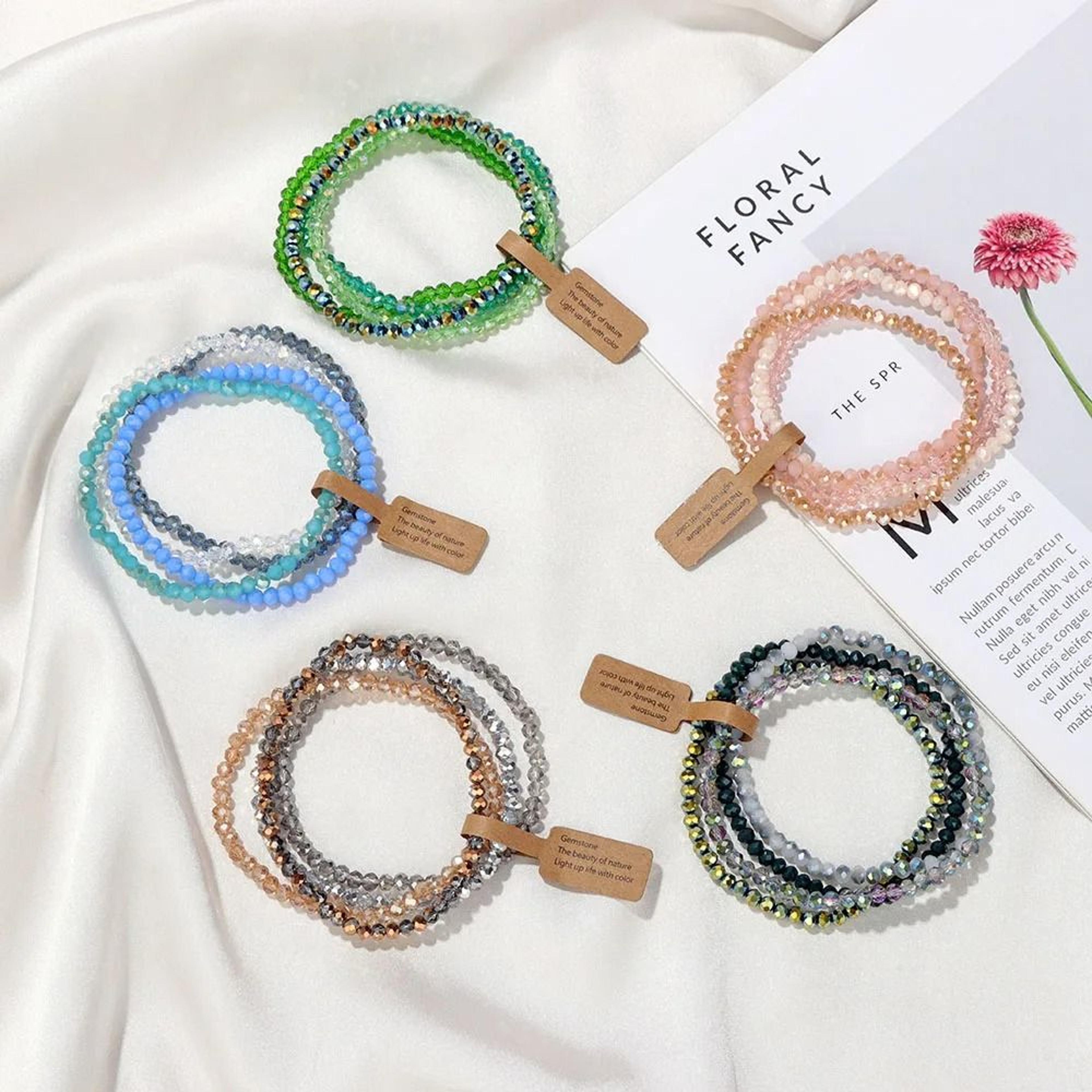 Colorful Faceted Crystal Bead Bracelet For Effortless Everyday Matching Couple Style 16