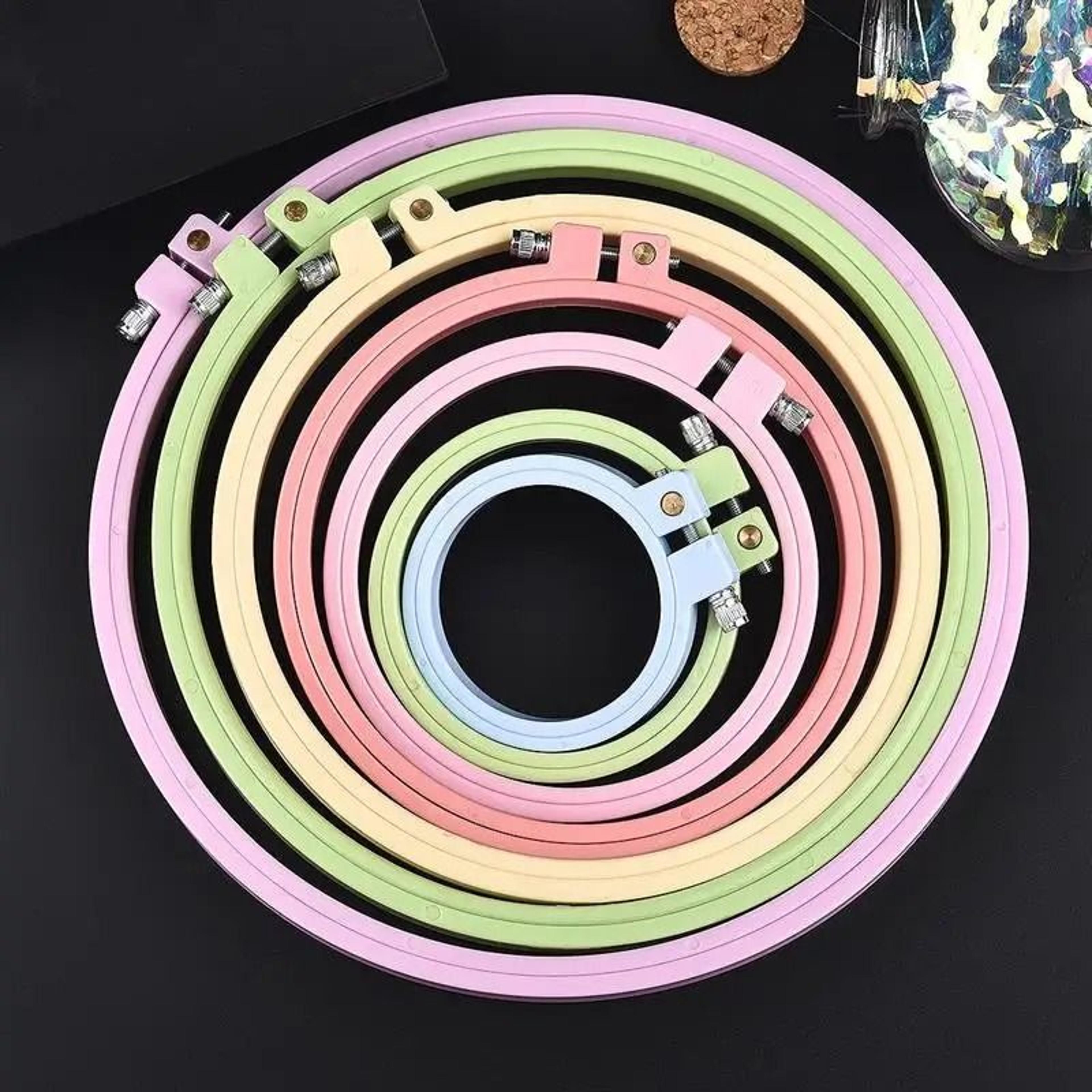 Wood Look Plastic Embroidery Hoop Set For Neater Comfortable Stitching Projects 17