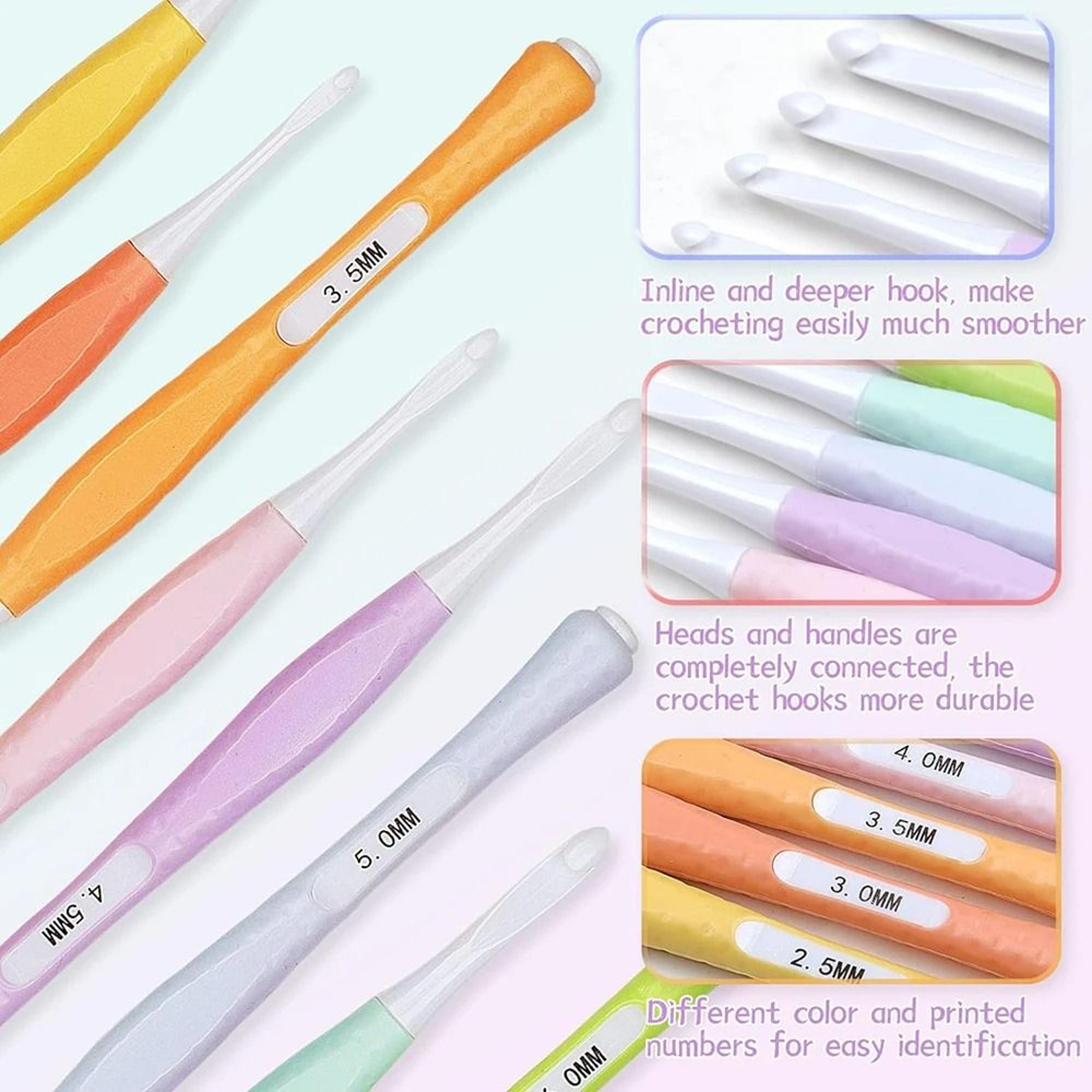 Comfortable Grip Eight Piece Inline Crochet Hook Set For Creative Beginners 2