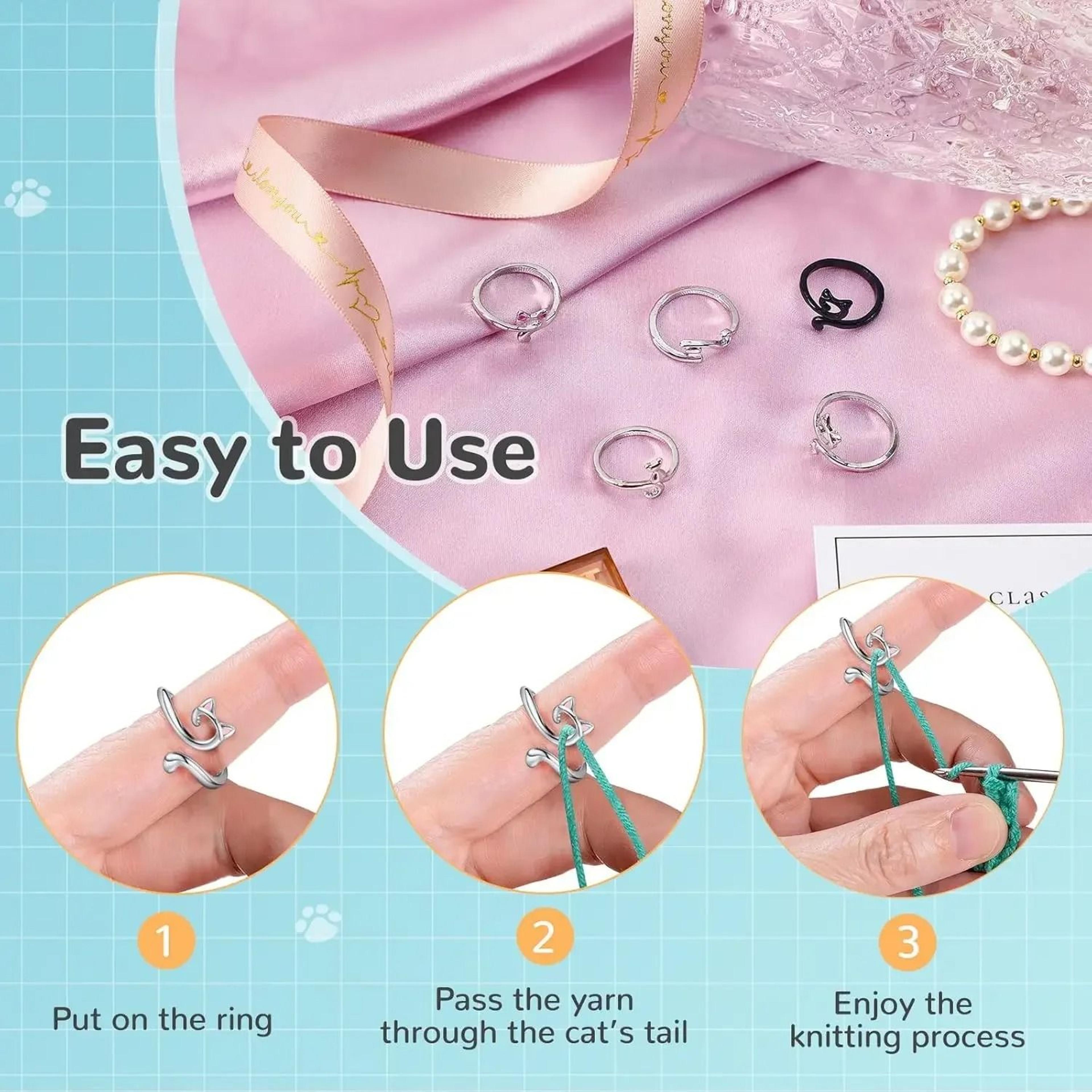 Adjustable Cat Crochet Tension Ring Yarn Guide For Smoother Consistent Stitches 9