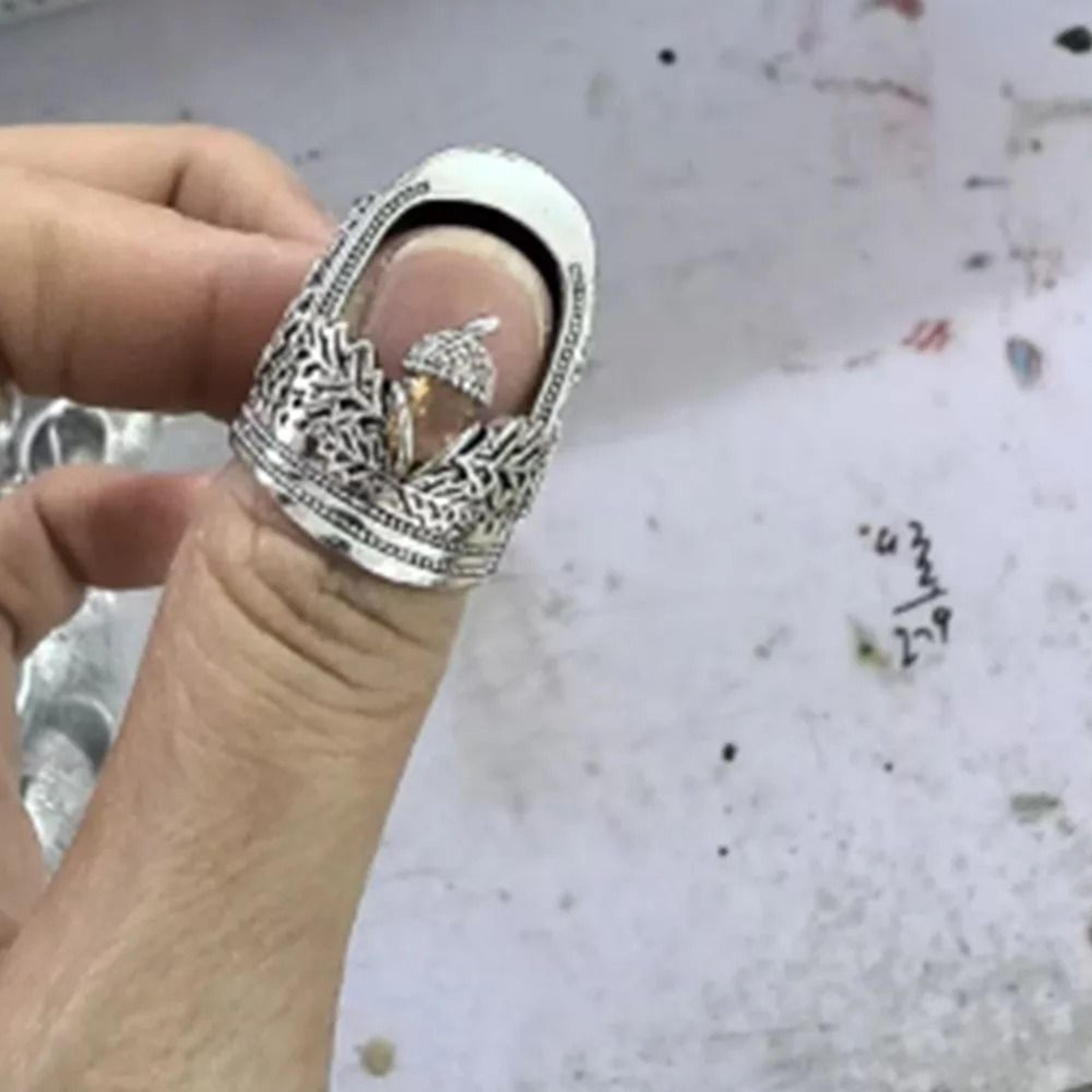 Adjustable Metal Open Nail Acorn Thimble For Comfortable Hand Sewing Protection 7