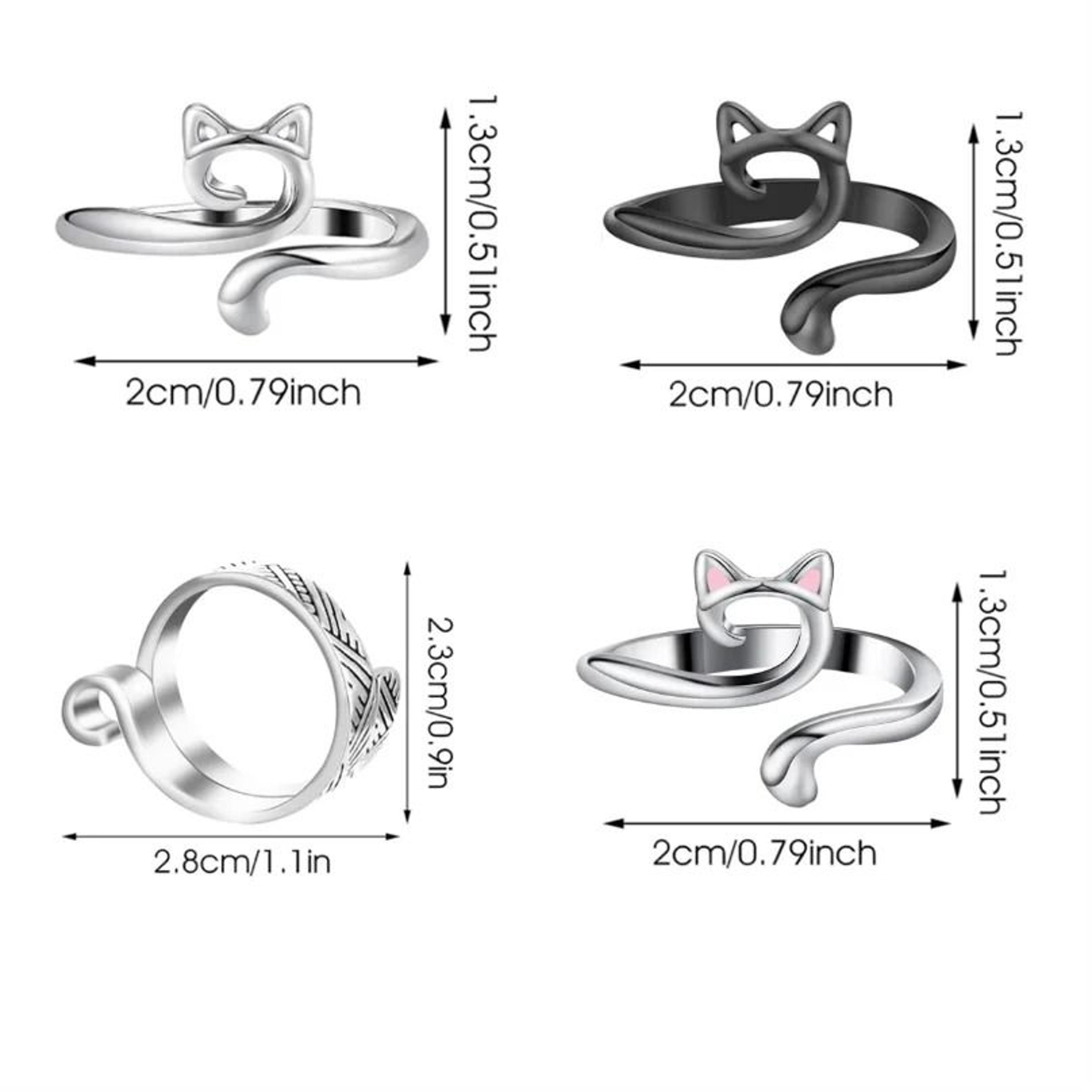 Two Piece Adjustable Metal Crochet Loop Rings For Smooth Yarn Guidance 10