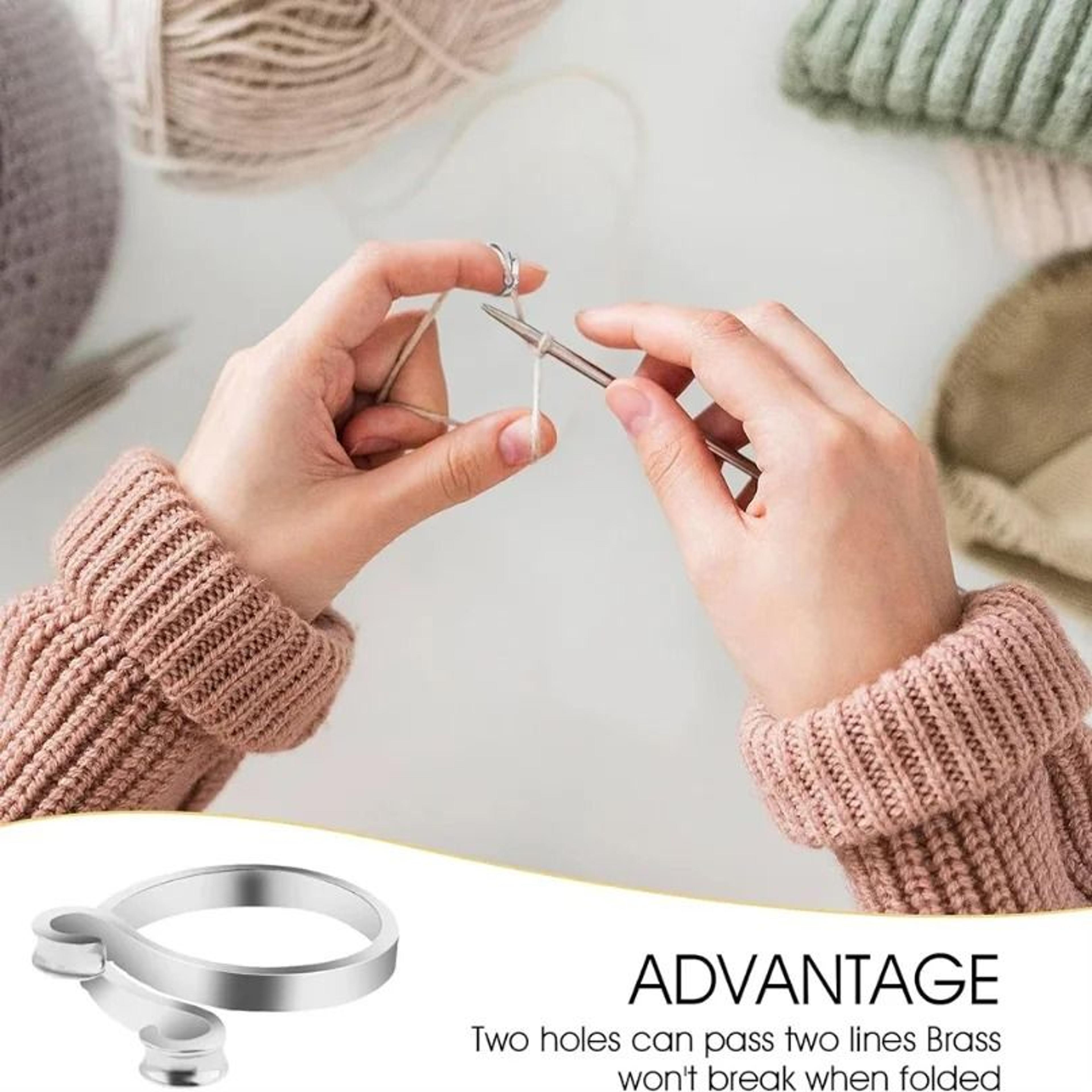 Two Piece Adjustable Metal Crochet Loop Rings For Smooth Yarn Guidance 14