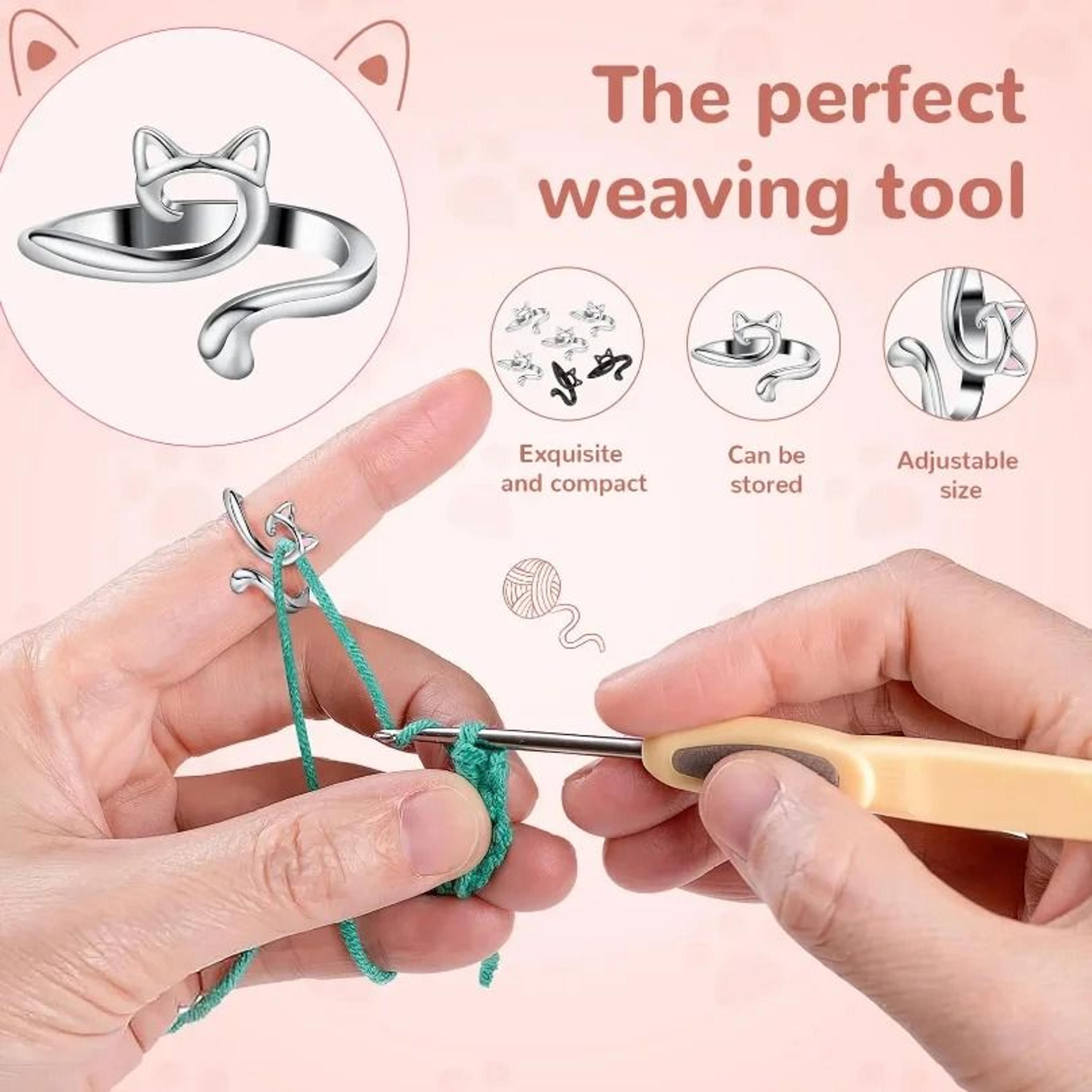 Two Piece Adjustable Metal Crochet Loop Rings For Smooth Yarn Guidance 11