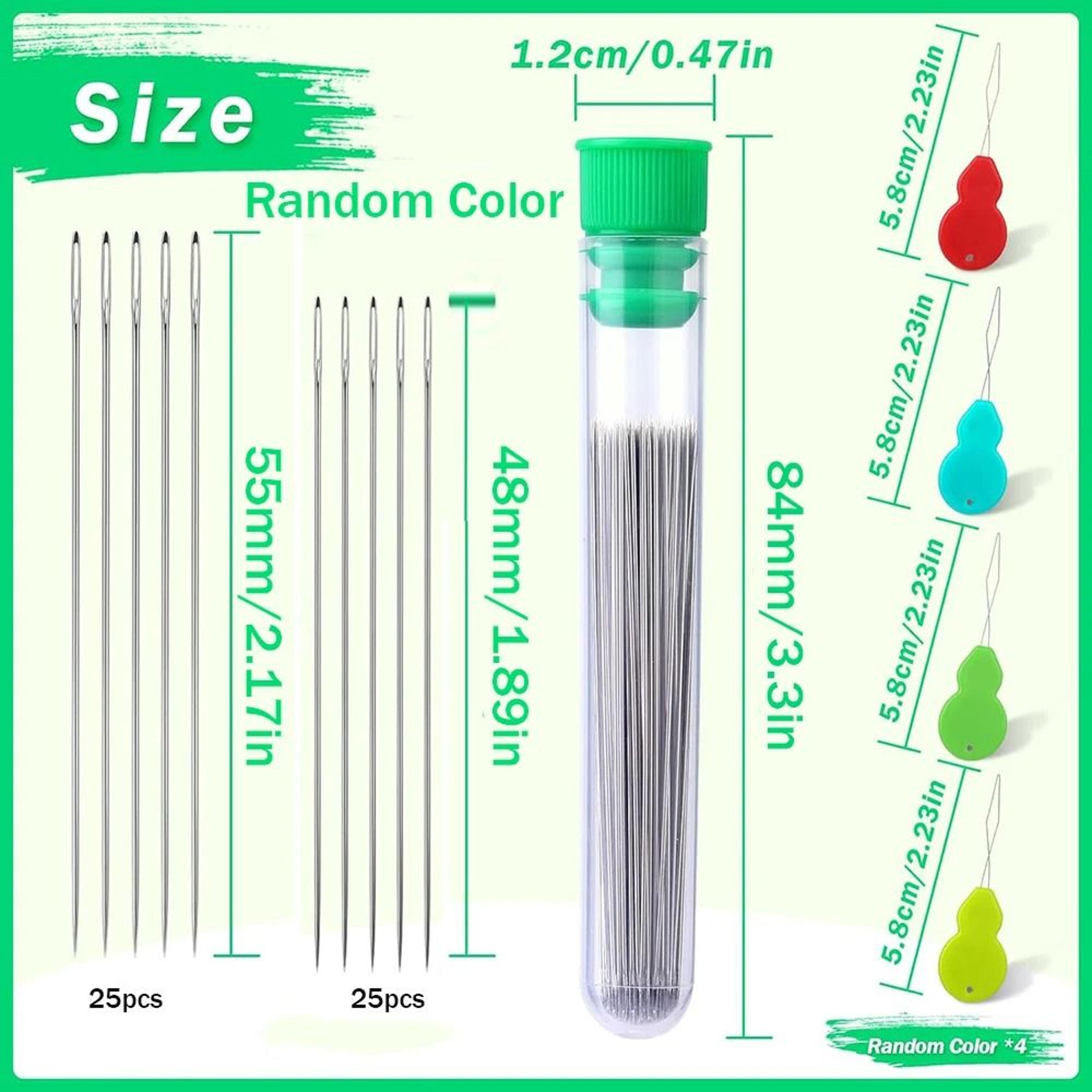 50 Piece Straight Seed Beading Needle Set With Threaders And Bottle 1
