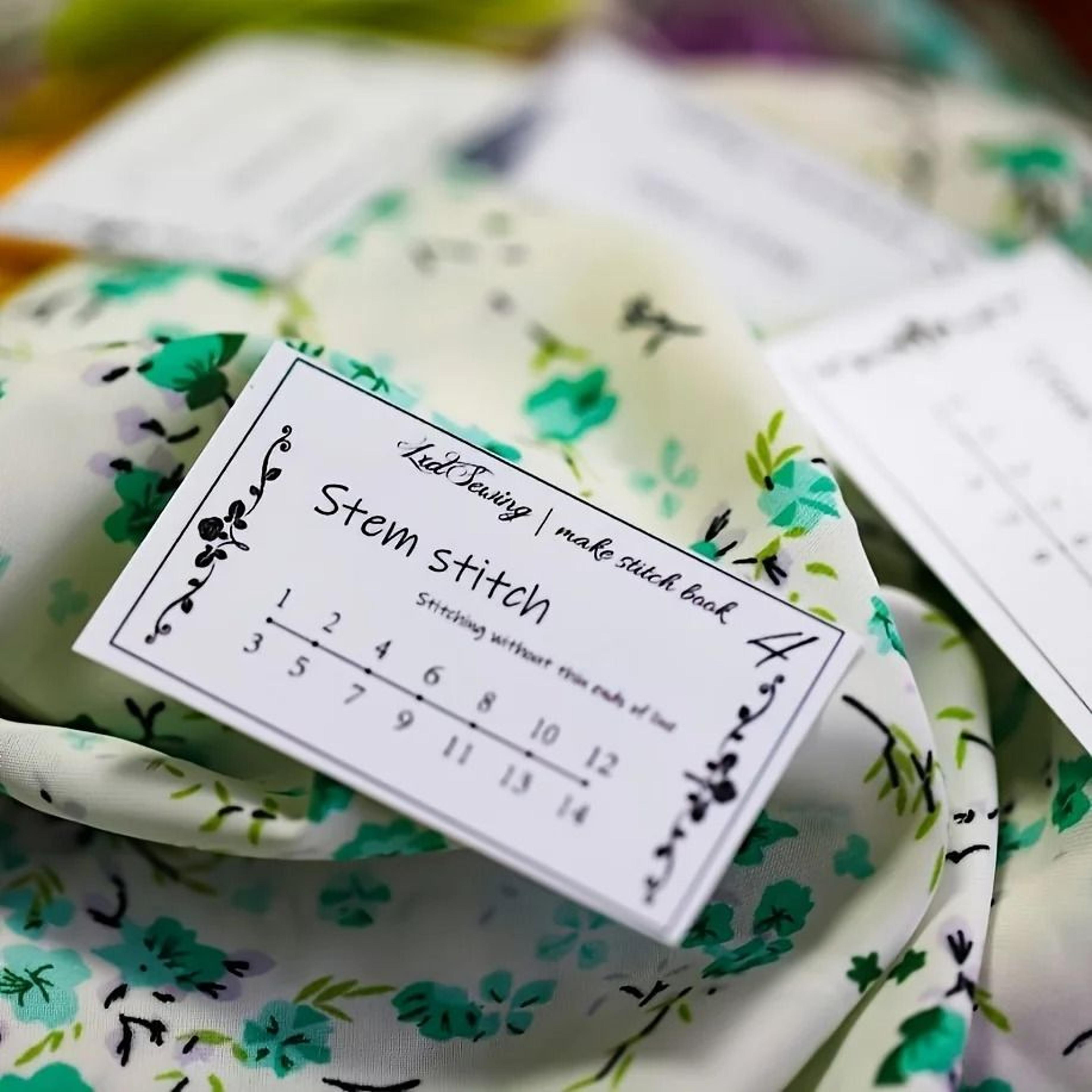 Mini Beginner Sewing Skills Card Book For Hand Stitch Practice Projects 4