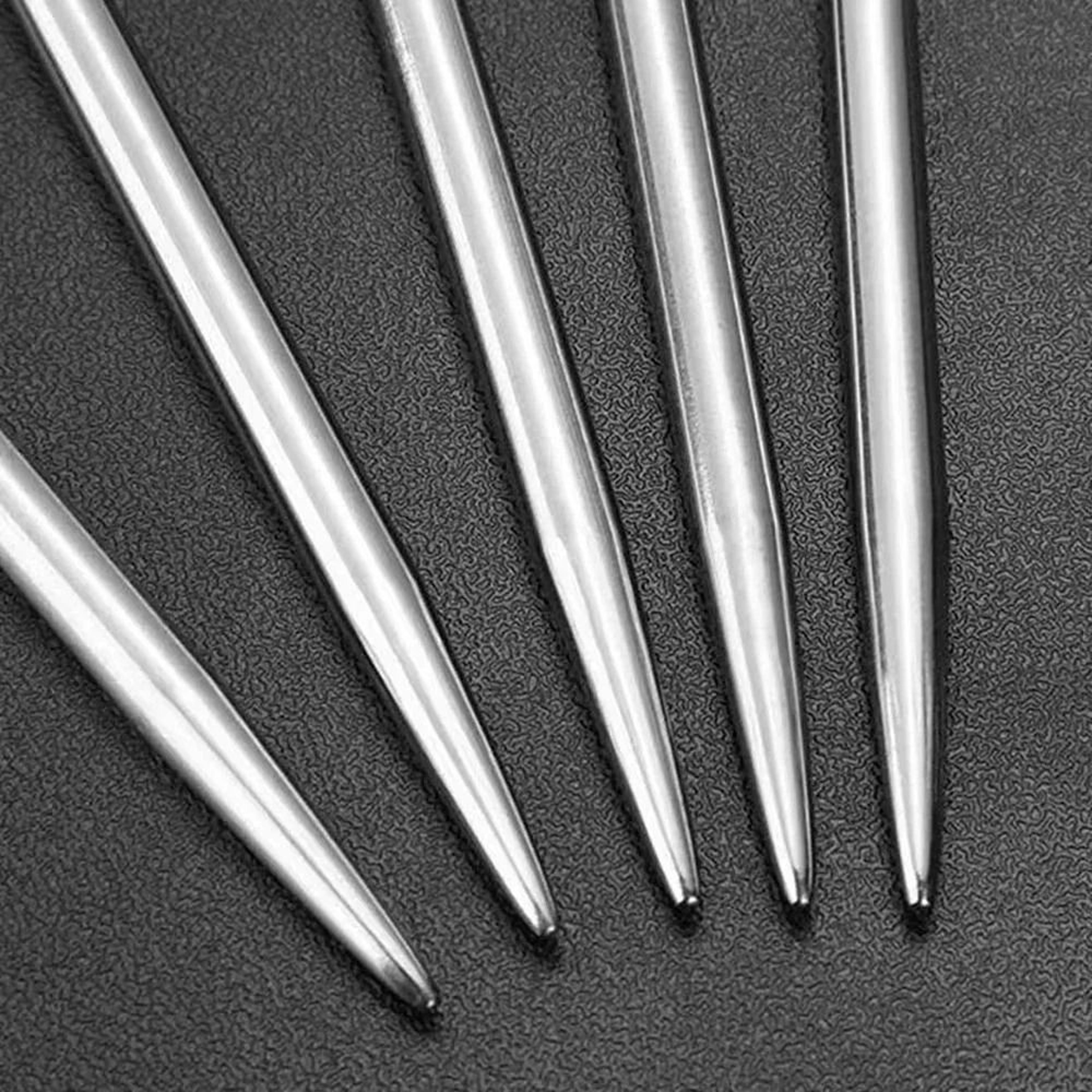 22 Piece Stainless Steel Straight Knitting Needle Set For Smooth Stitching 2