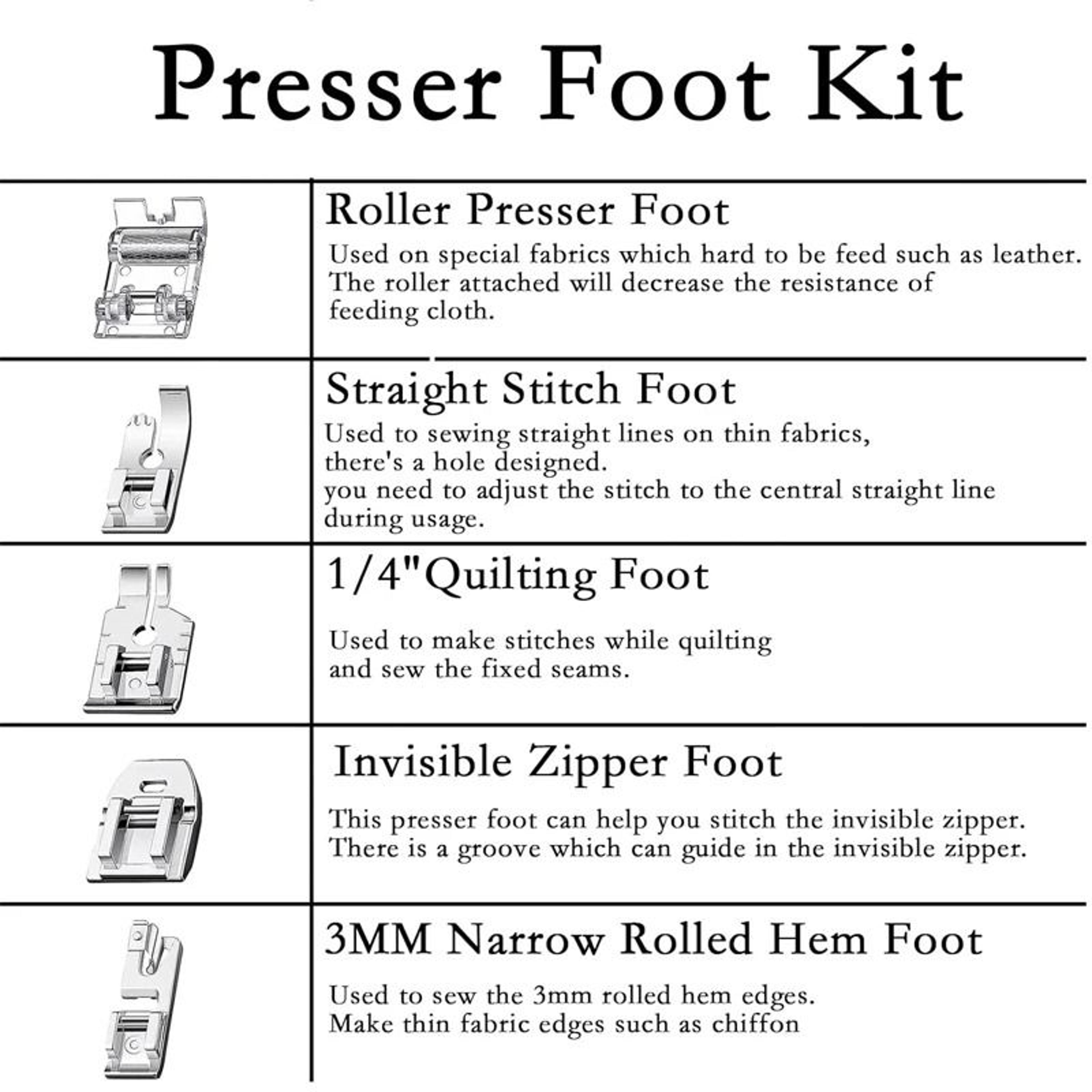 Versatile Eleven Piece Presser Foot Kit For Domestic Sewing Machine Projects 3