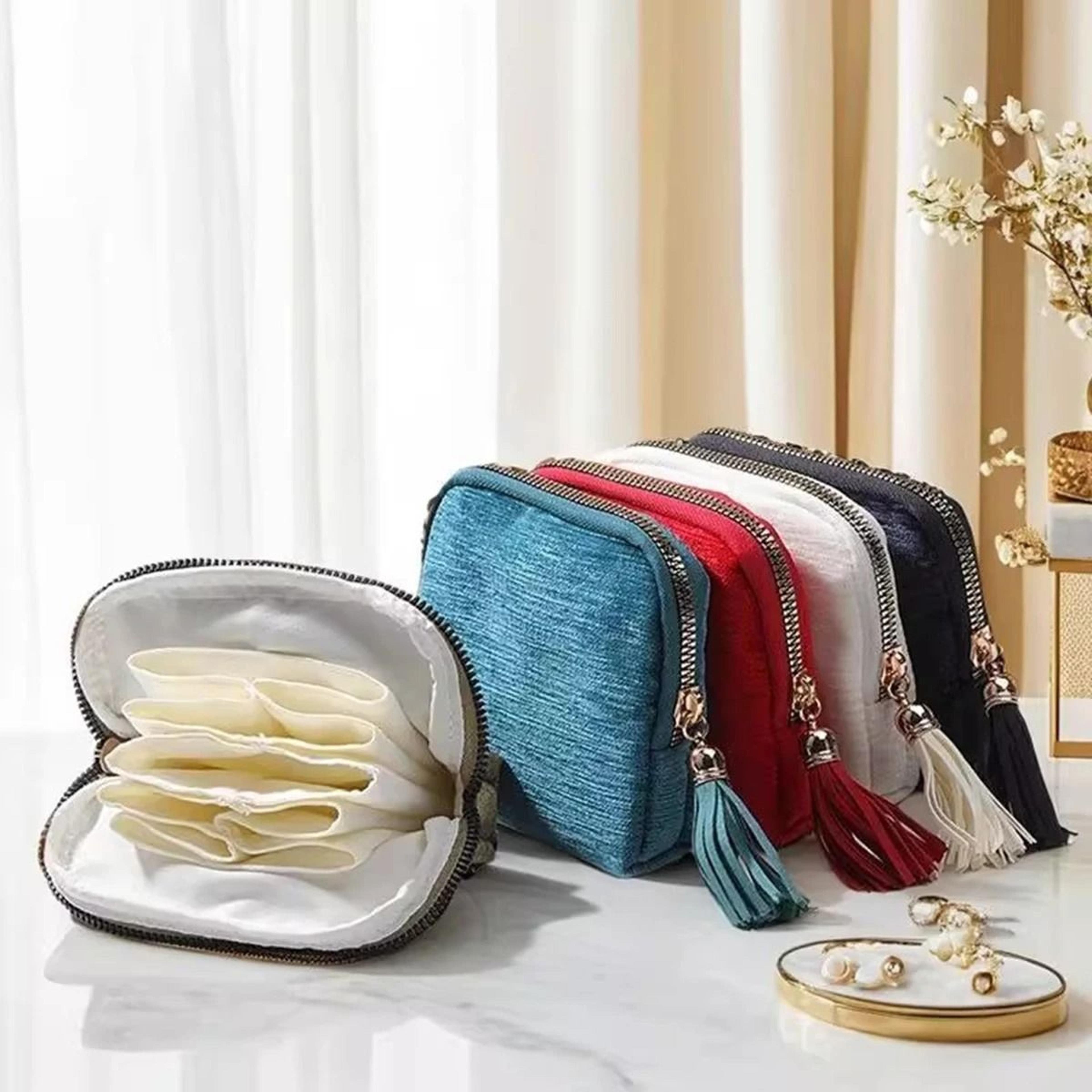 Five Layer Velvet Travel Jewelry Organizer For Rings Watches And Bracelets 7