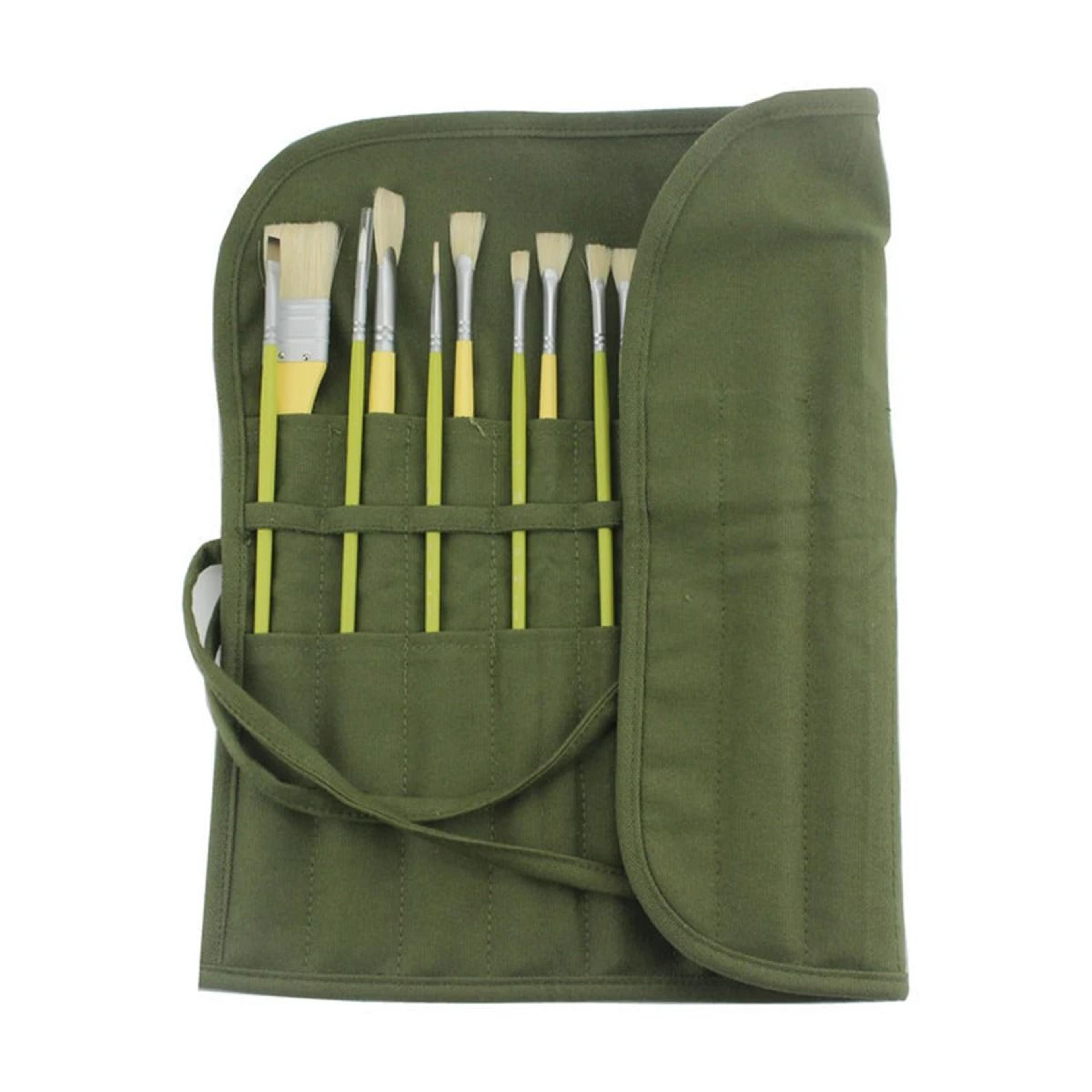 Twenty Two Slot Canvas Paint Brush Roll For Artists And Calligraphers 6