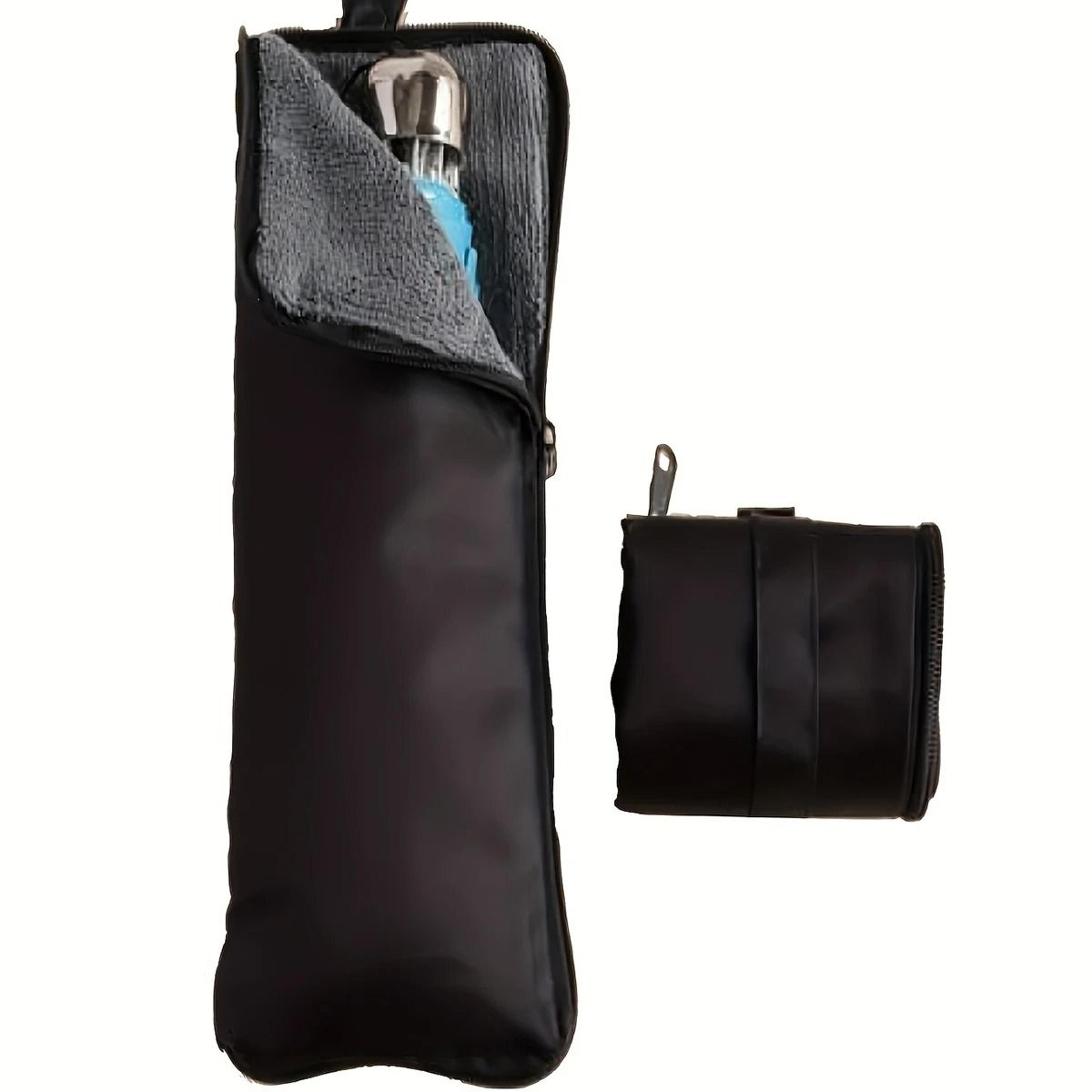 Black Microfiber Folding Umbrella Storage Bag With Carry Handle 0