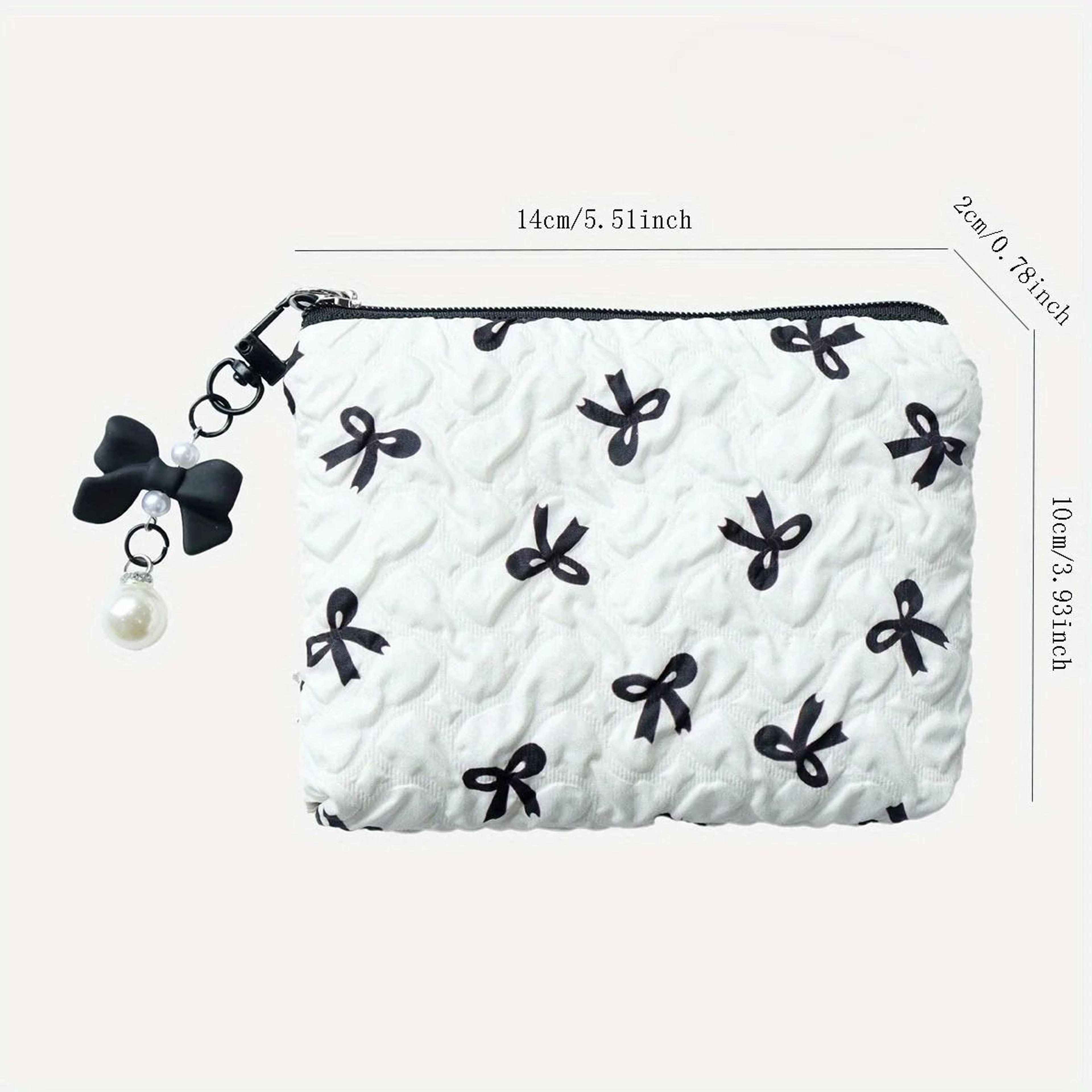 Elegant Embroidered Bow Makeup Bag With Spacious Everyday Storage 4