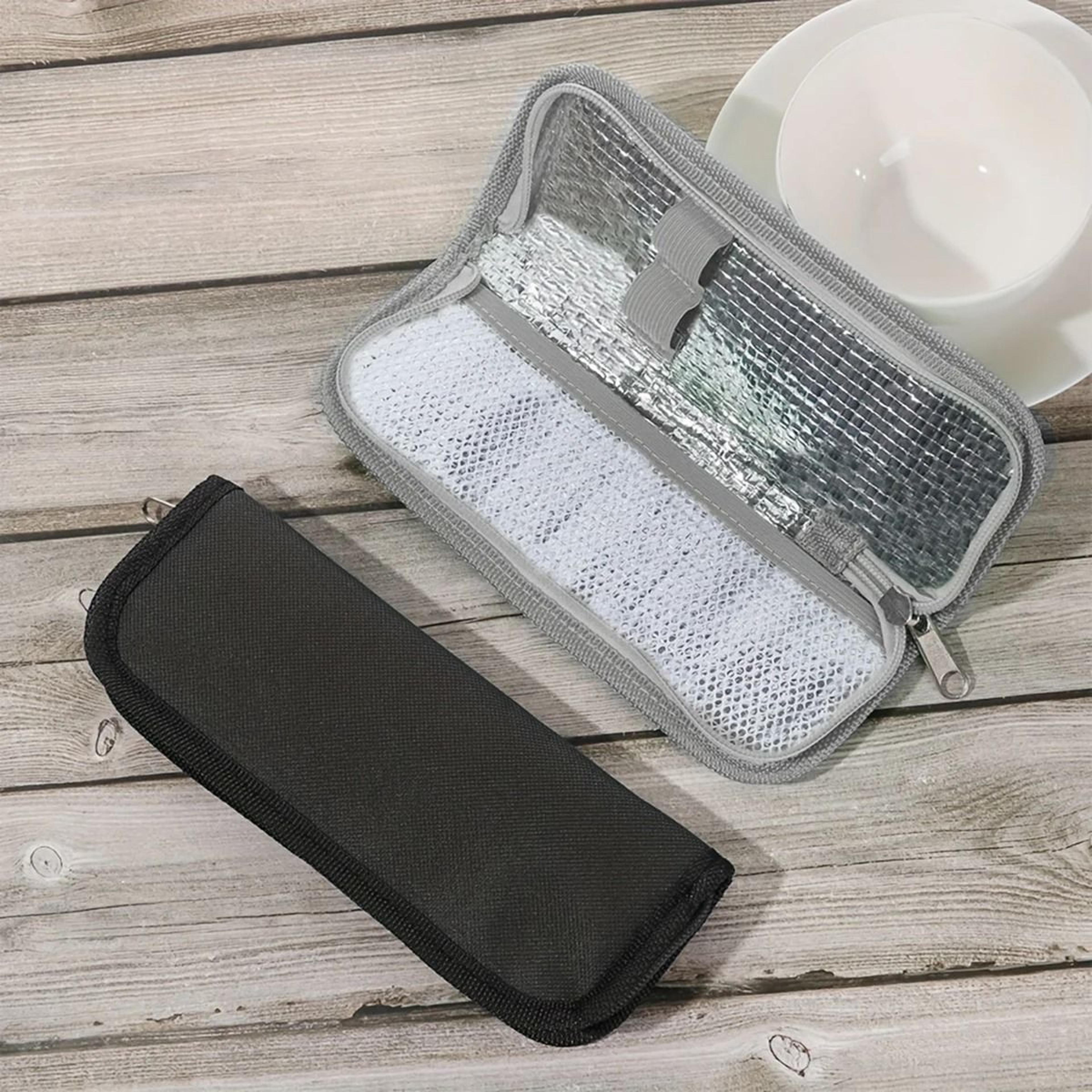Portable Insulin Cooling Storage Bag With Reusable Ice Pack 4