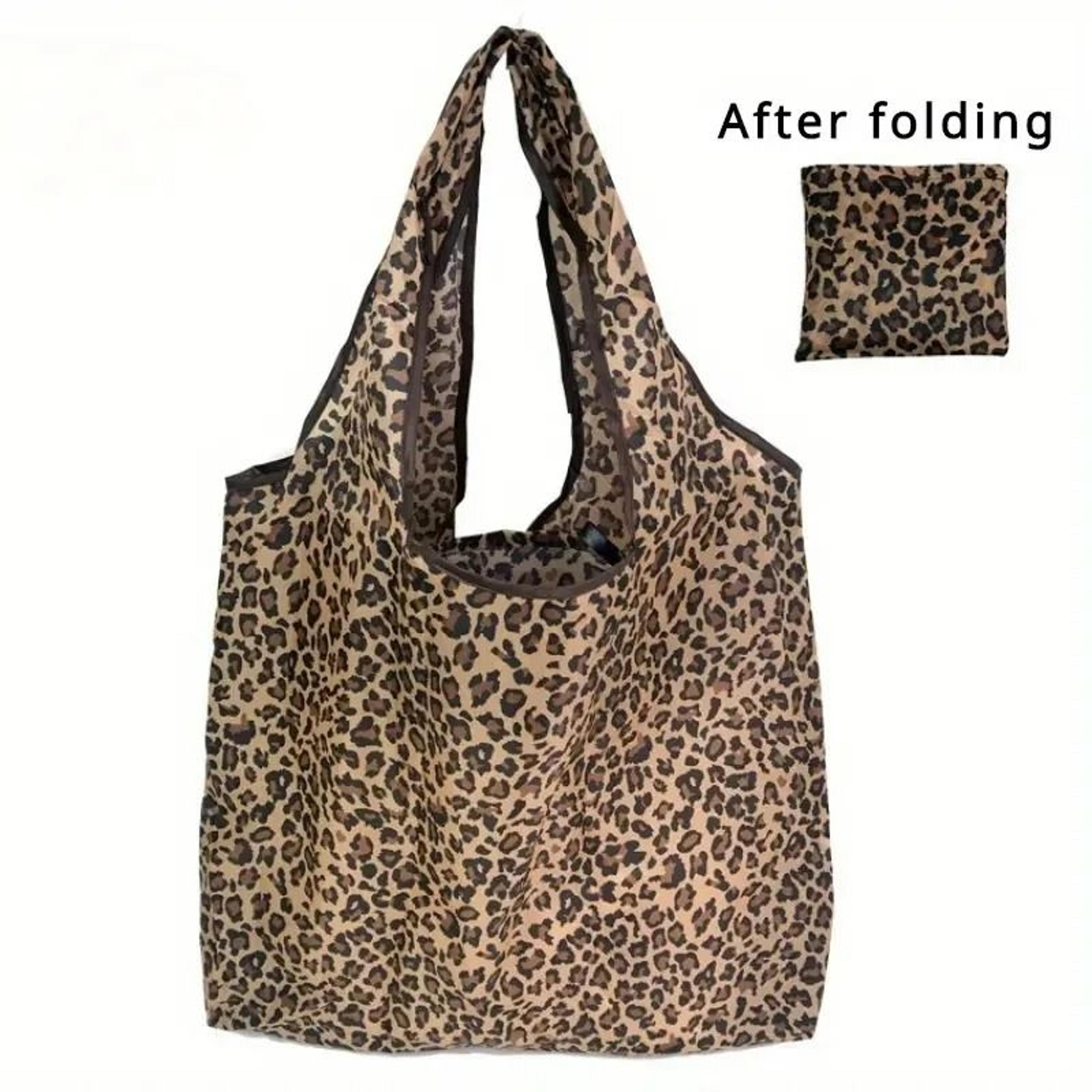 Large Foldable Leopard Print Shopping Tote For Stylish Everyday Carry 5