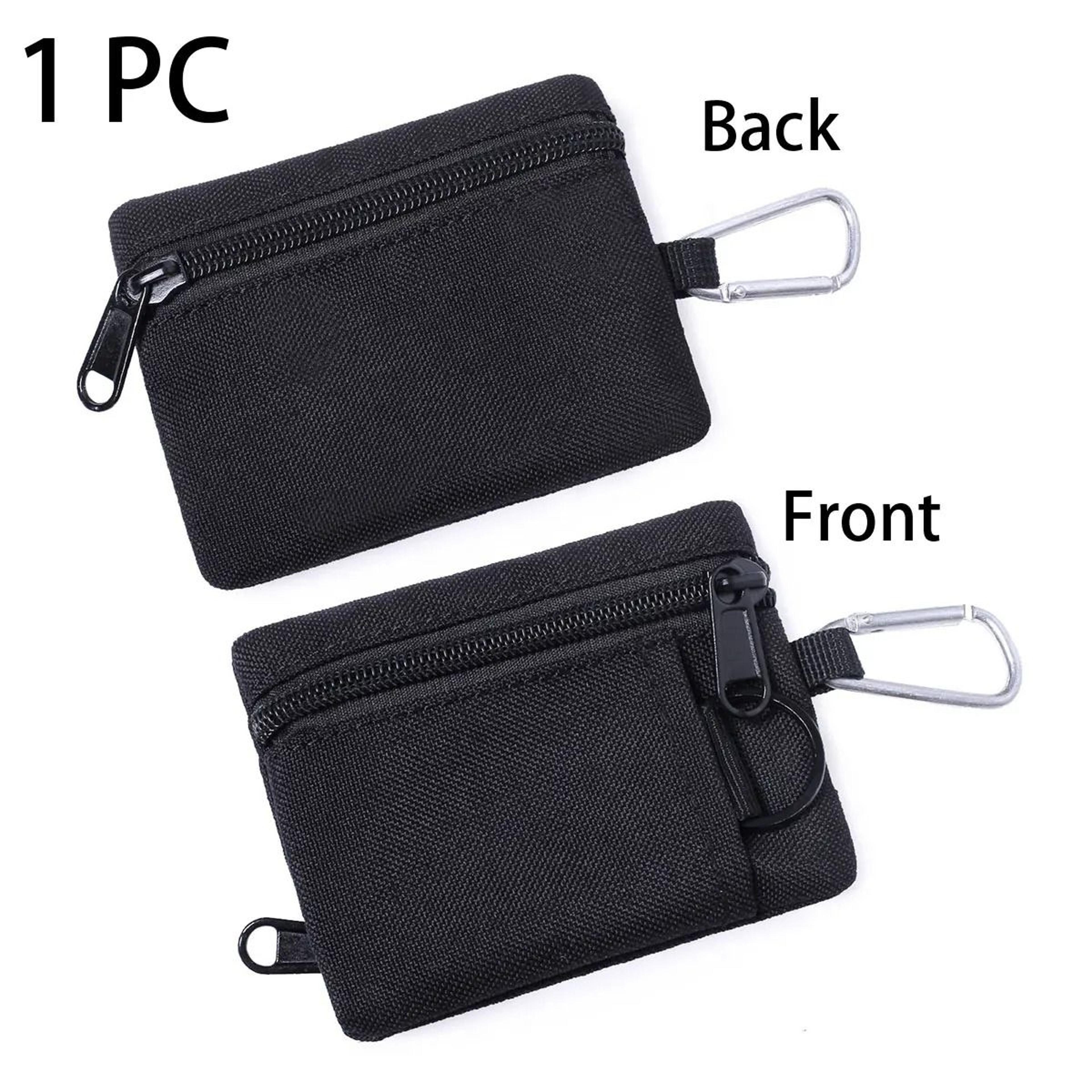Mini Polyester Zipper Coin Purse Key Pouch With Hanging Card Holder Storage 1