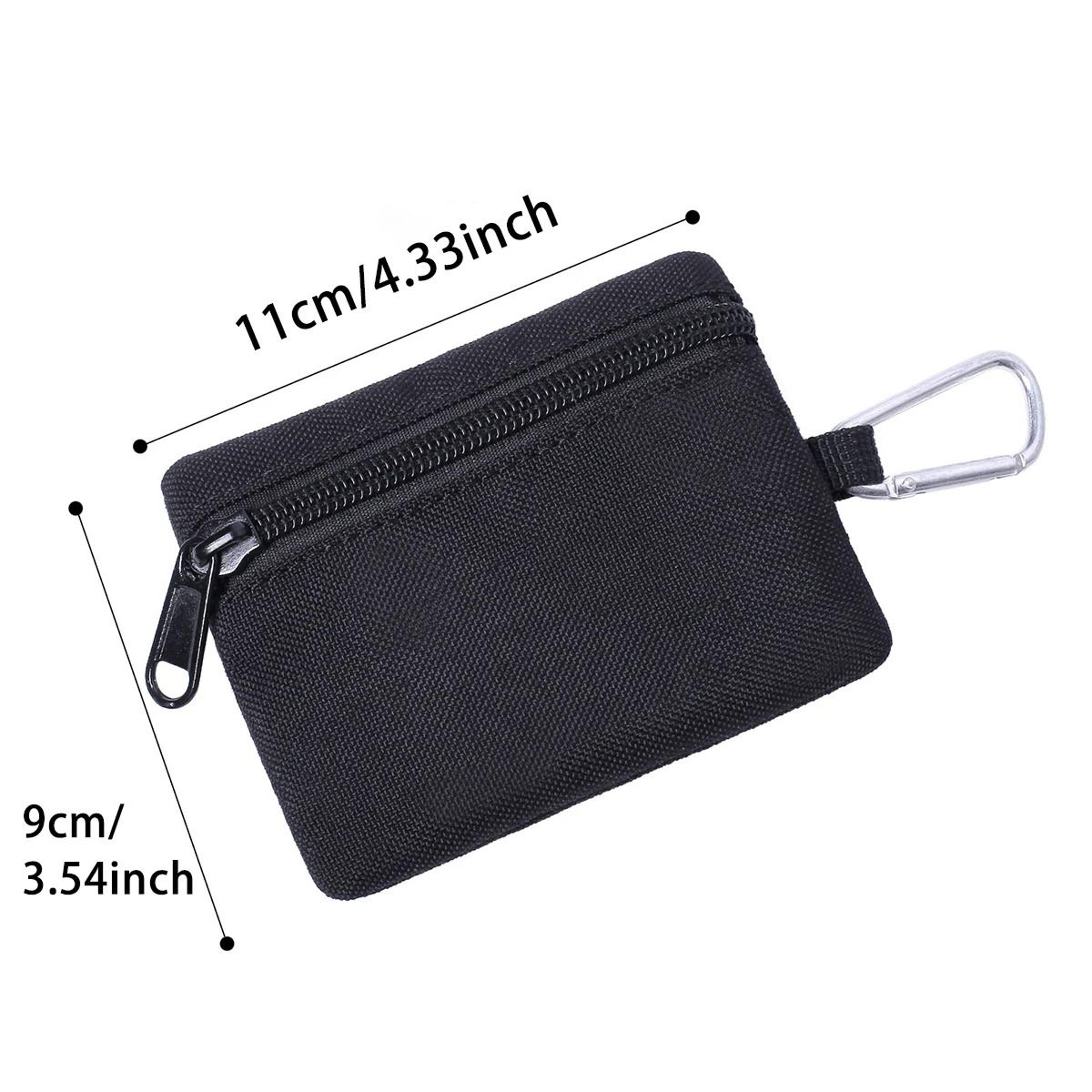 Mini Polyester Zipper Coin Purse Key Pouch With Hanging Card Holder Storage 4