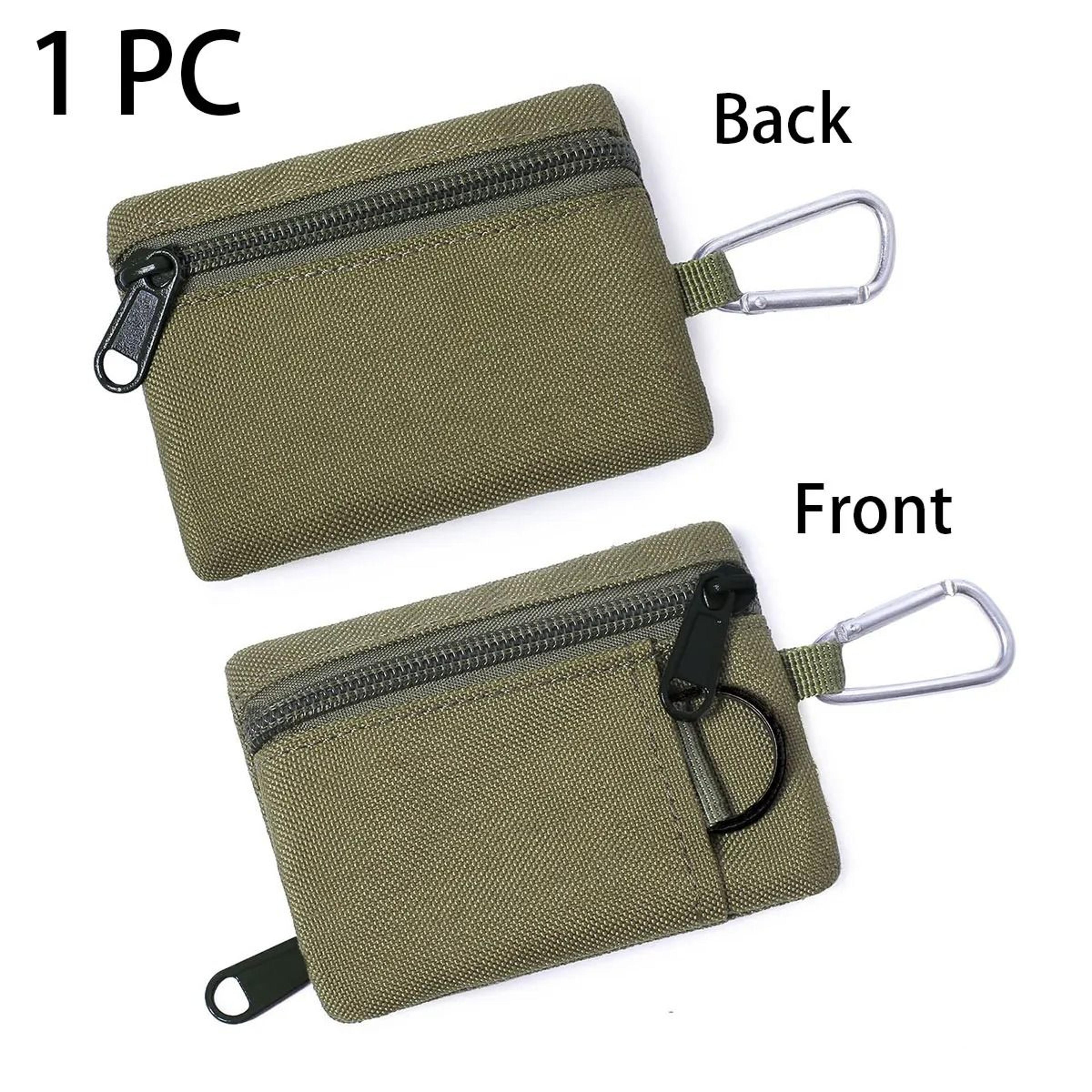 Mini Polyester Zipper Coin Purse Key Pouch With Hanging Card Holder Storage 2