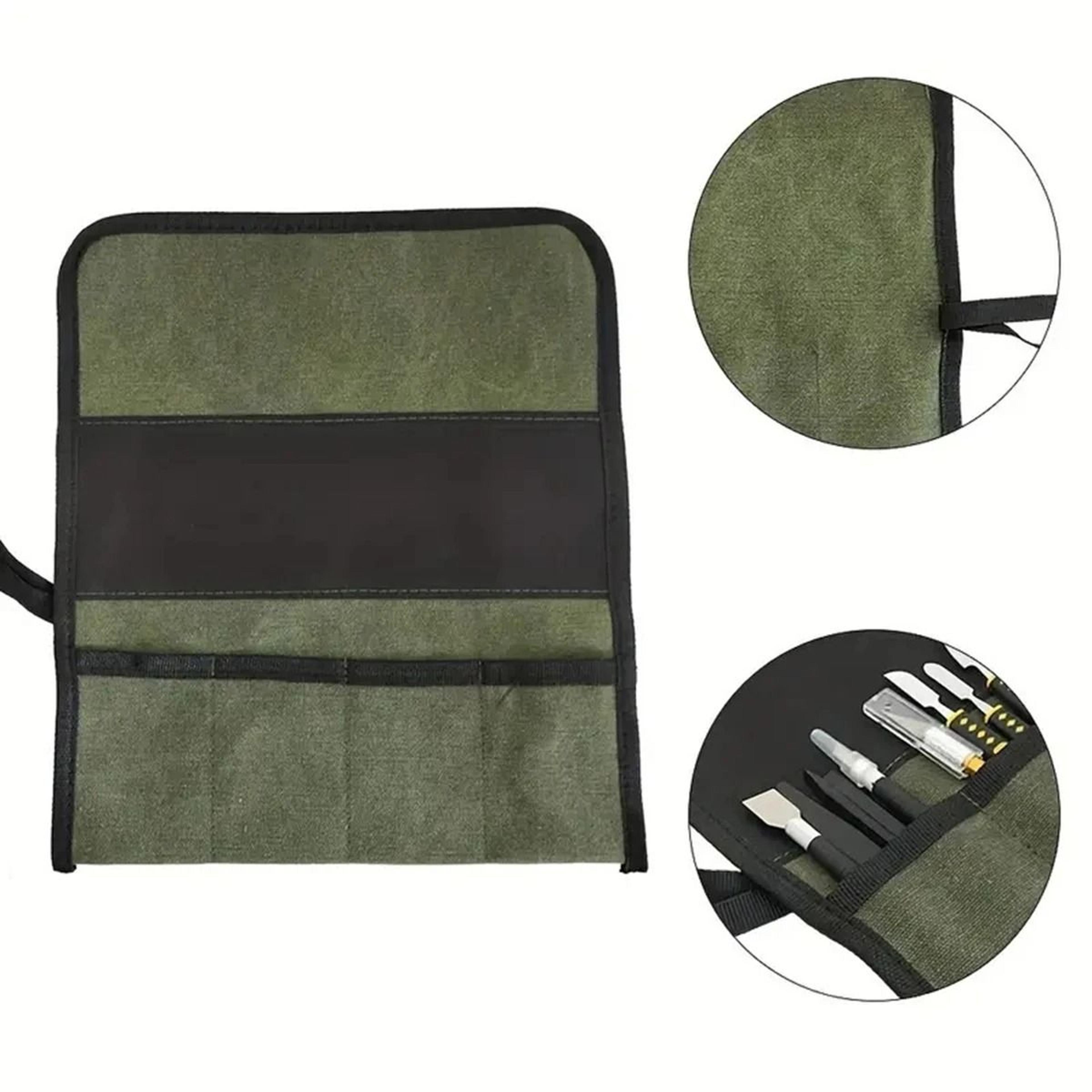 Multi Pocket Oxford Cloth Roll Up Tool Bag For Wrenches Screwdrivers Drills 6