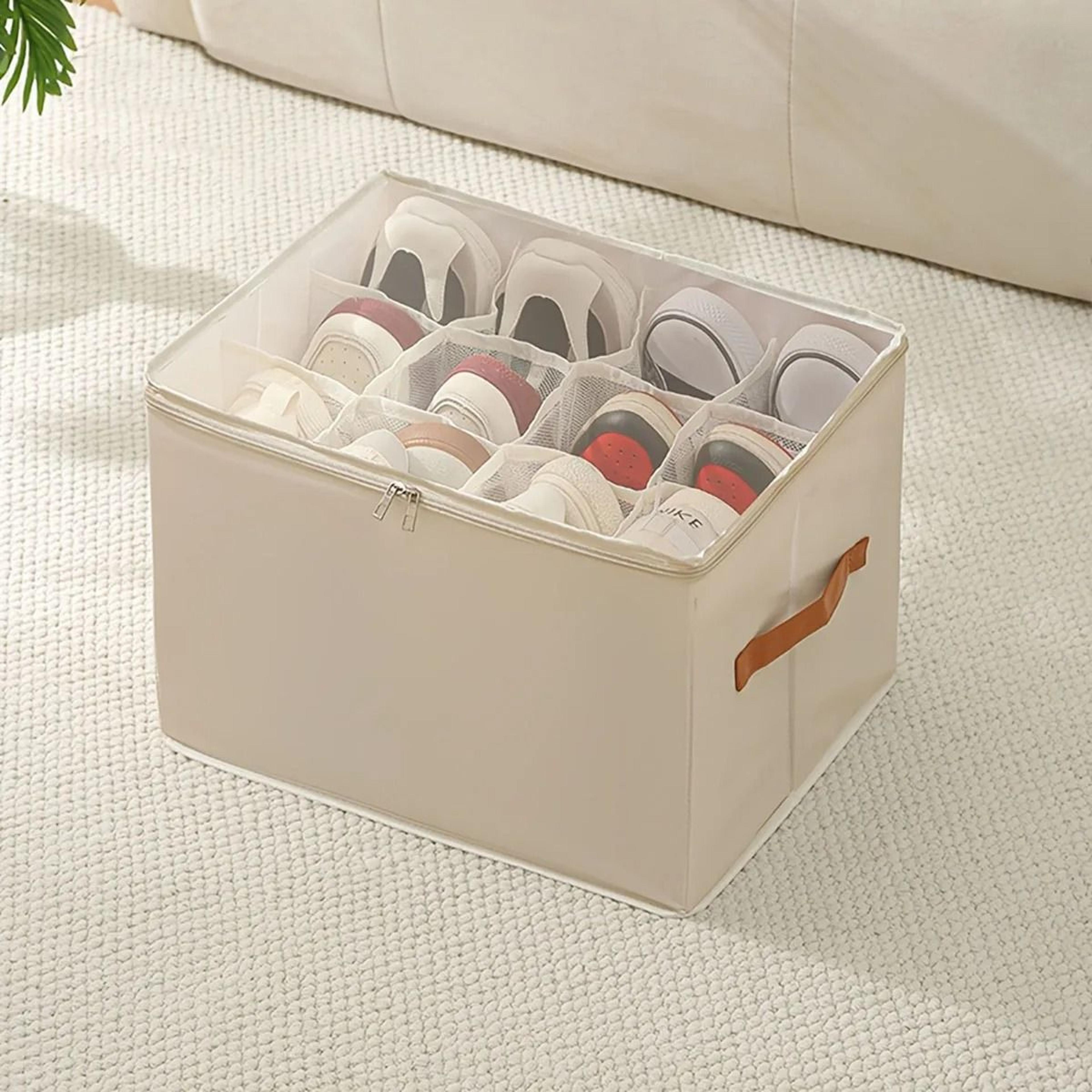 Foldable Fabric Wardrobe Storage Bin With Cover For Clothes Shoes And Underwear 3