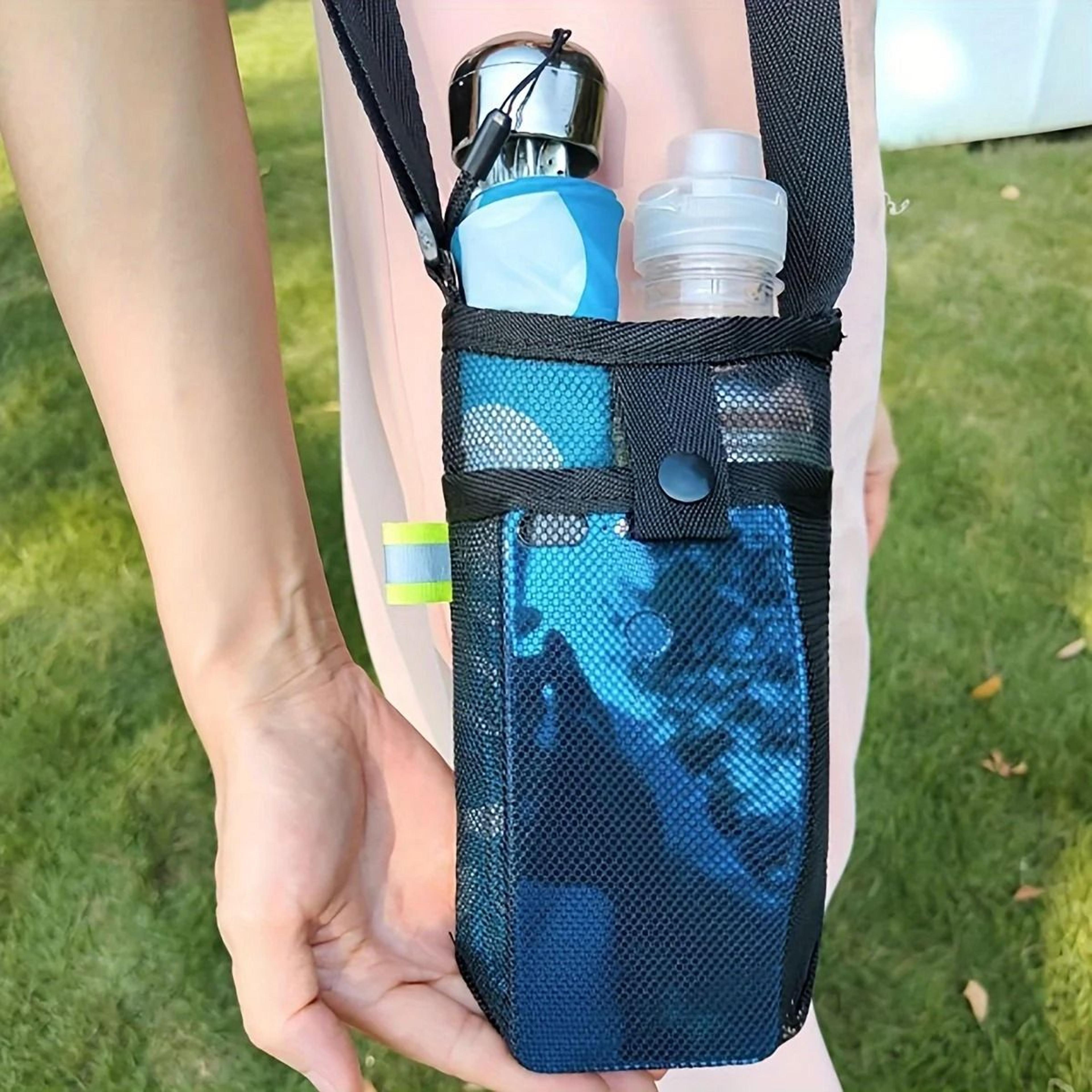 Black Mesh Crossbody Water Bottle Holder For Thermos Cups And Outdoor Travel 5